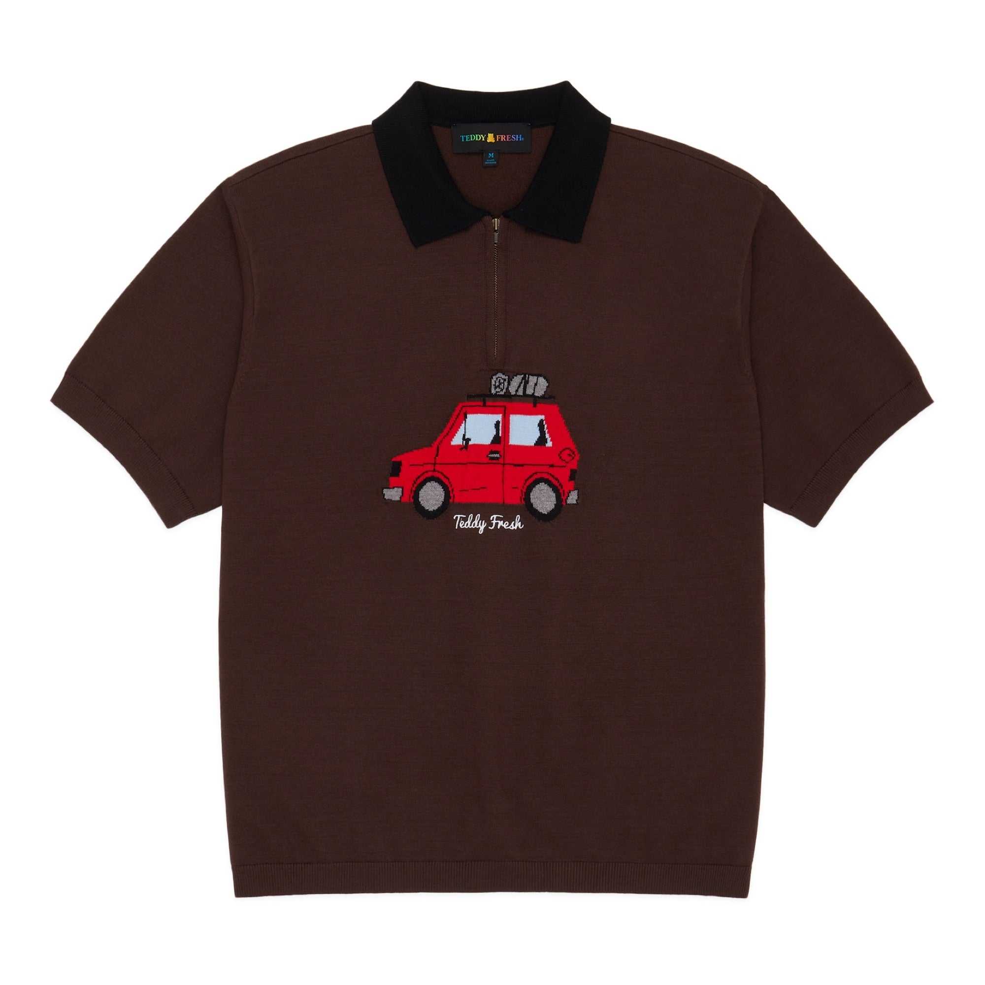 Brown Teddy Fresh Road Trip Zip Polo | 9425UOFHT