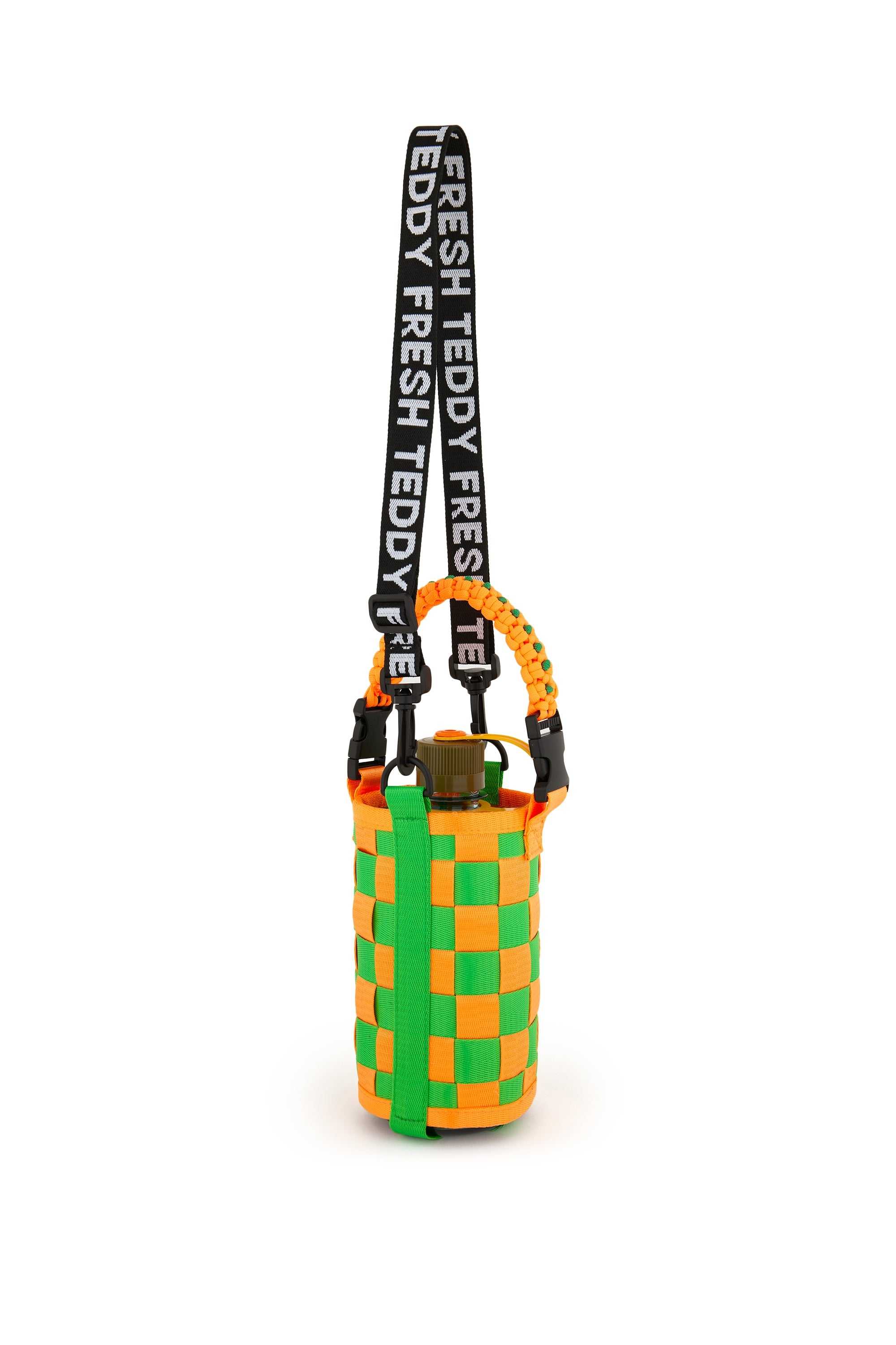 Green Multi Teddy Fresh Tape Weave Bottle Bag | 7234RMYKN