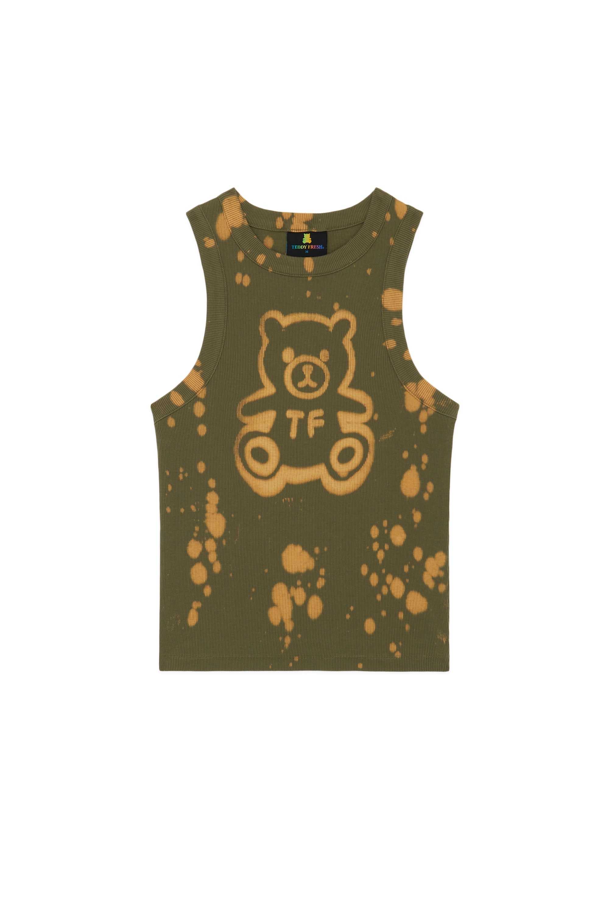 Green Teddy Fresh Bleach Bear Tank Top | 6274PTELQ