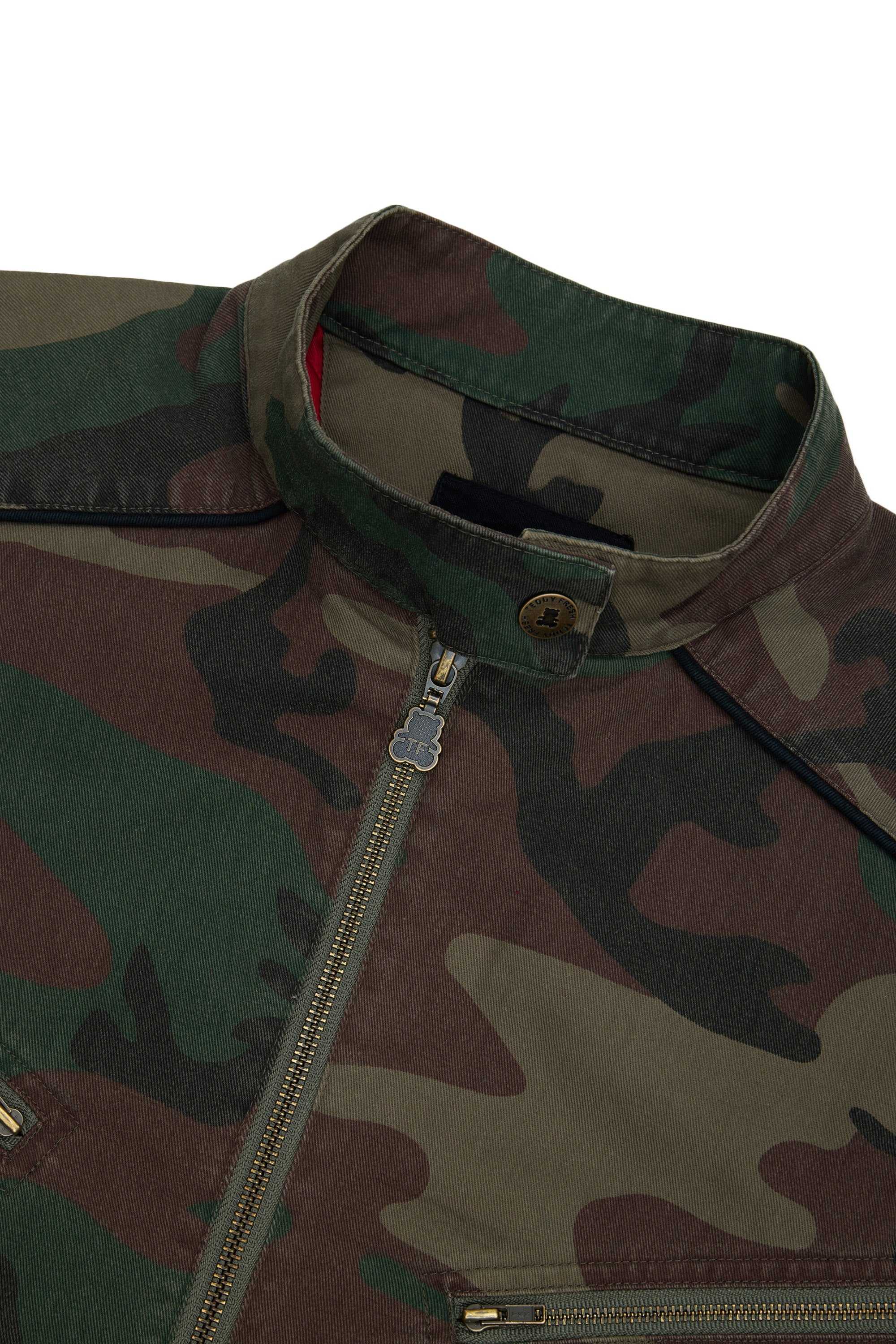 Green Teddy Fresh Camo Moto Jacket | 2561SKLCX