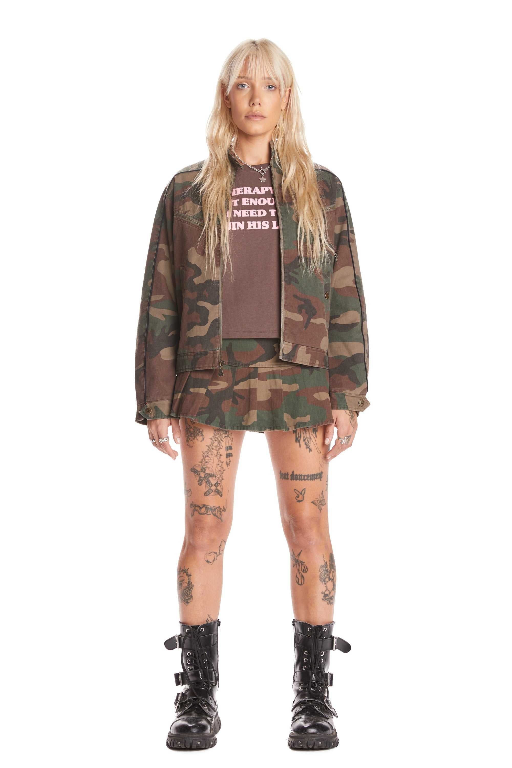 Green Teddy Fresh Camo Moto Jacket | 2561SKLCX