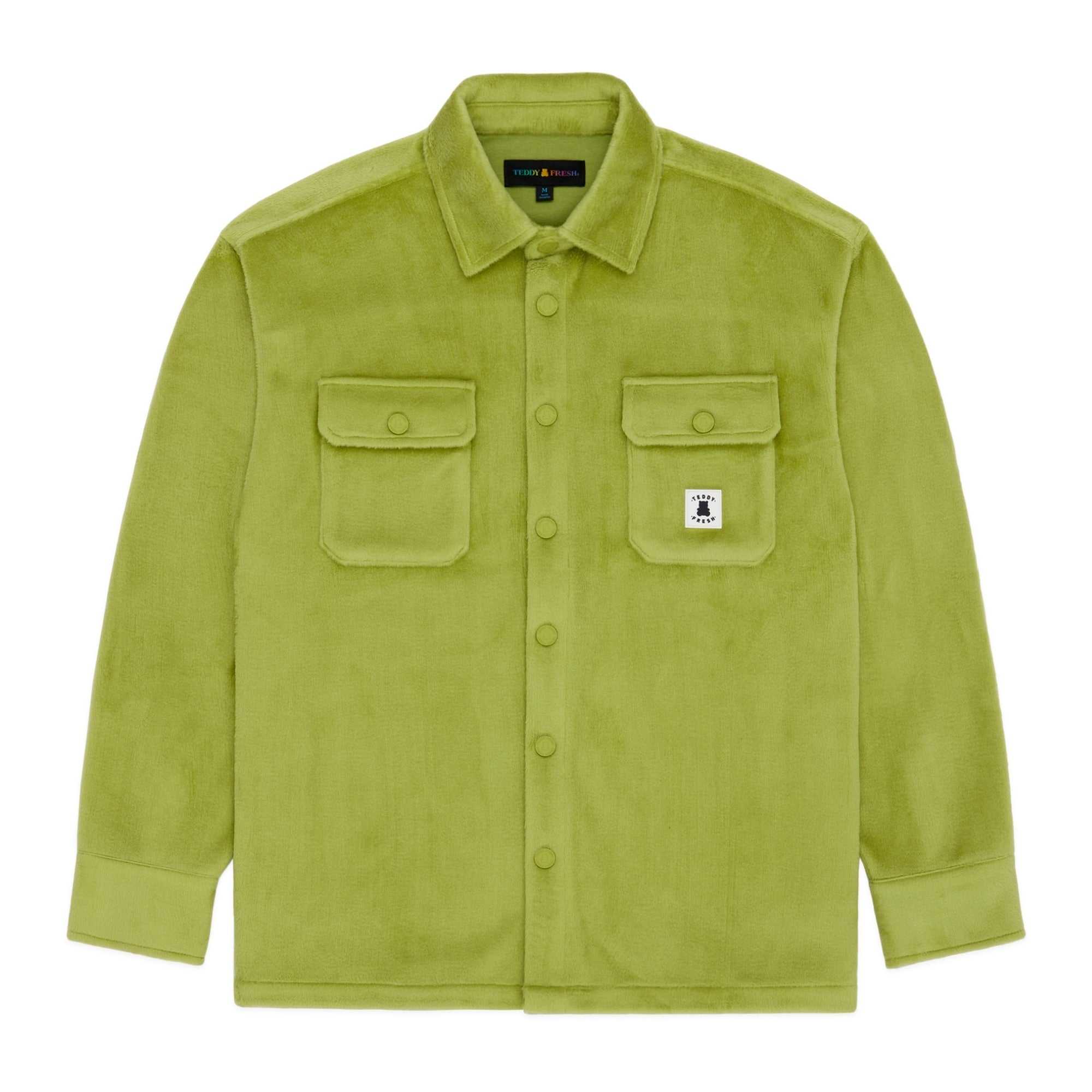 Green Teddy Fresh Fuzzy Snap Shirt | 5712AIQPB