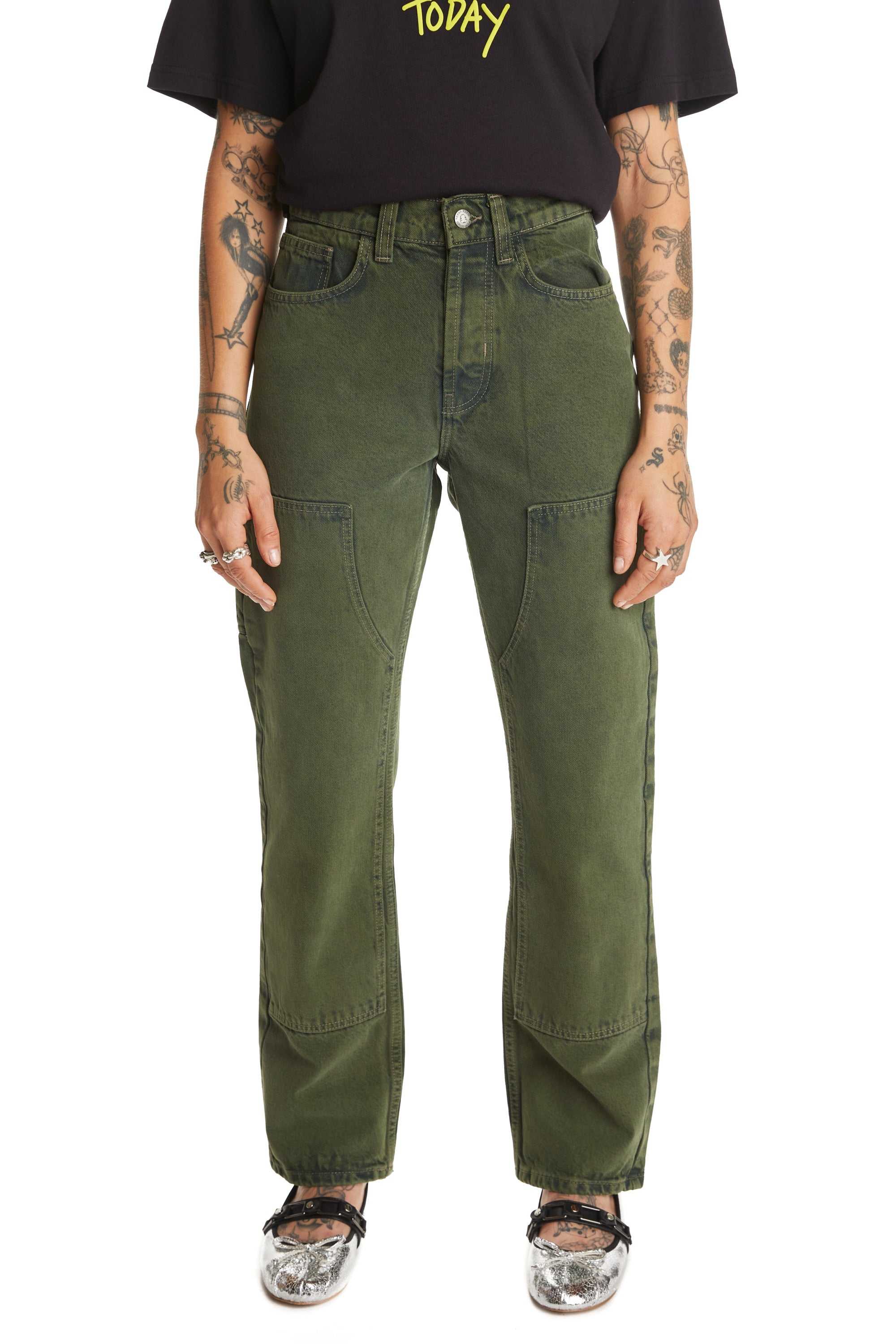 Green Teddy Fresh Overdye Pants | 1280QLDBK