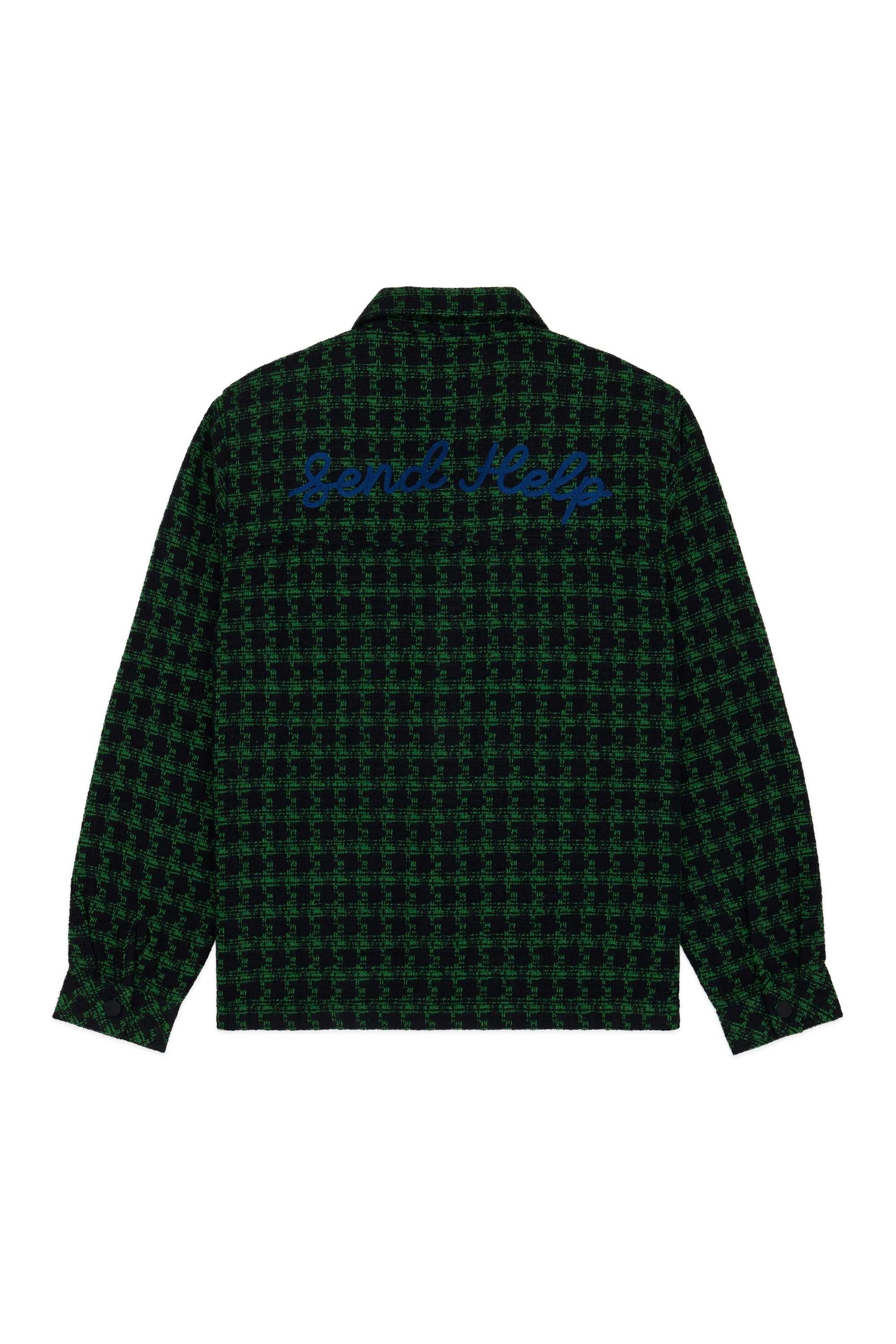 Green Teddy Fresh Send Help Woven Snap Shacket | 5974BMLGF