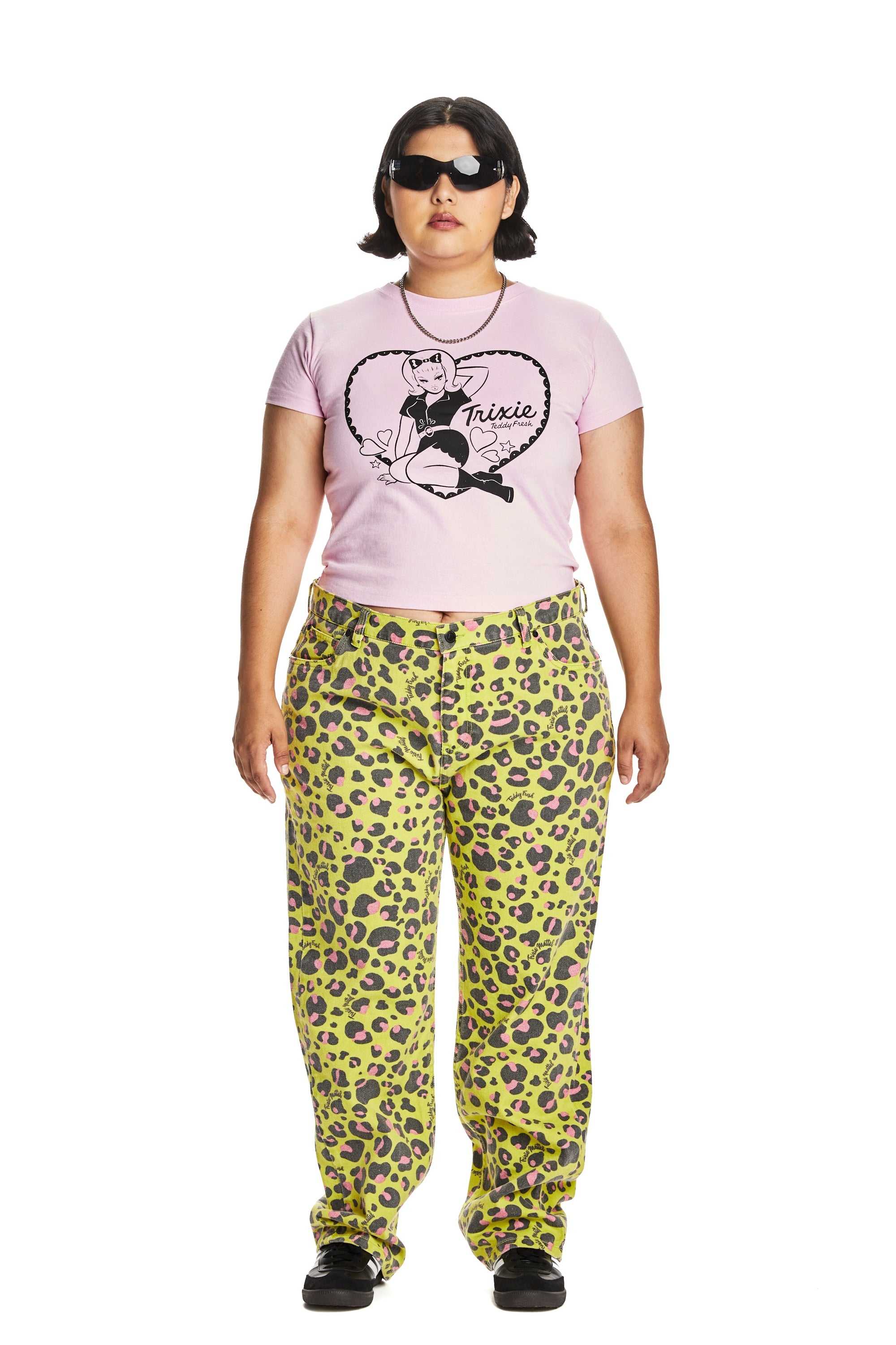 Green Teddy Fresh TF x Trixie Leopard Jeans | 3105FXYMP