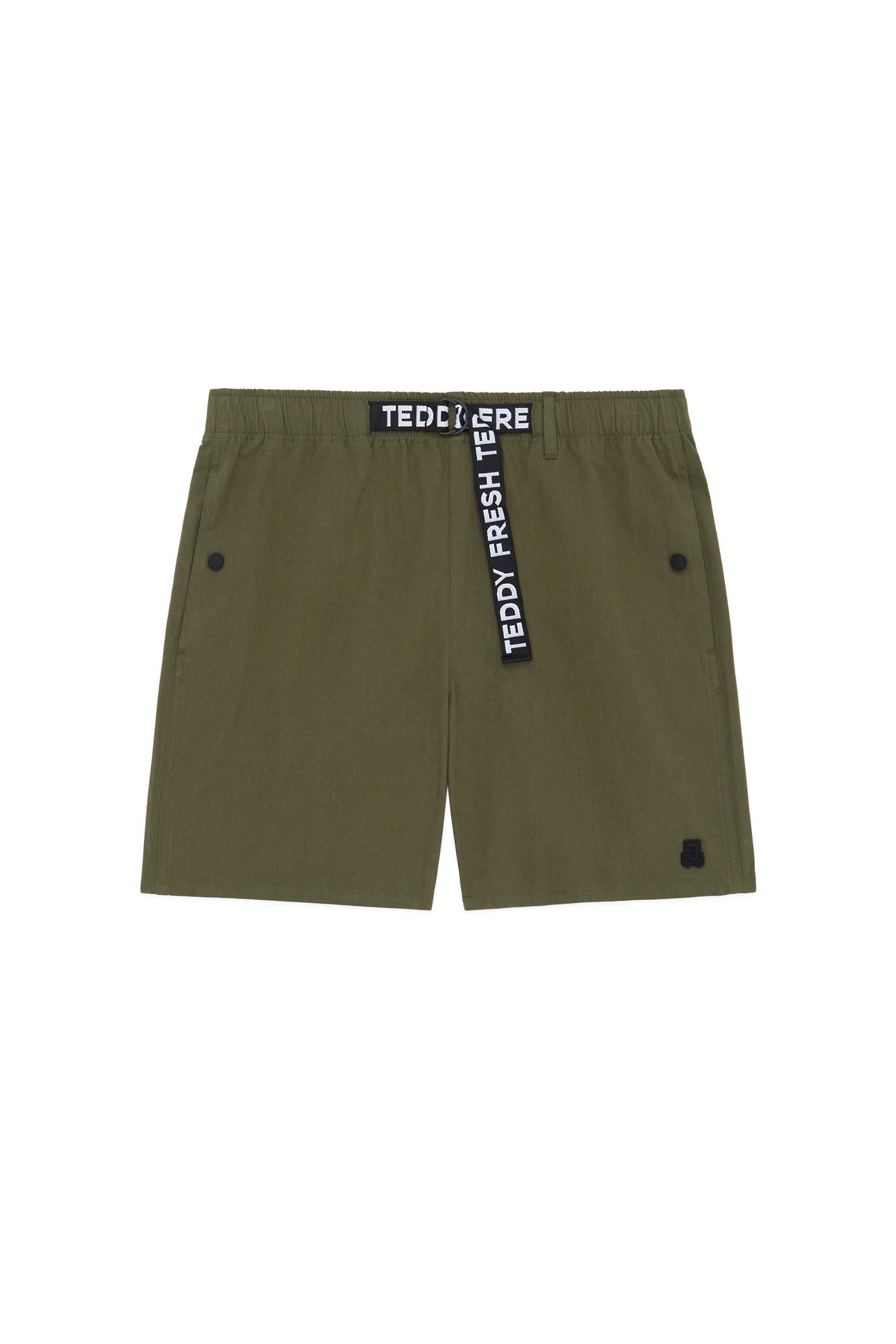 Green Teddy Fresh Webbing Belt Cotton Shorts | 2074BEGZI