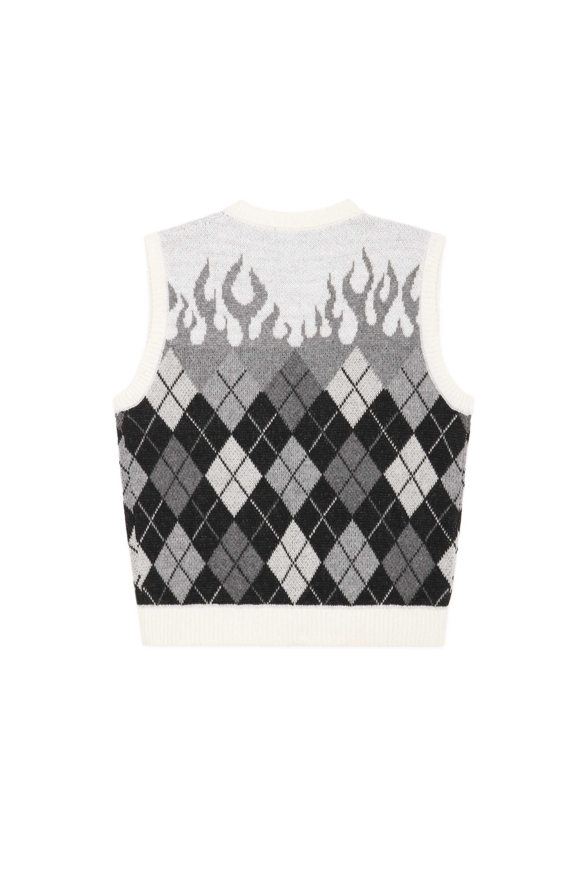 Grey Teddy Fresh Greyscale Flames Sweater Vest | 1270PSCAW