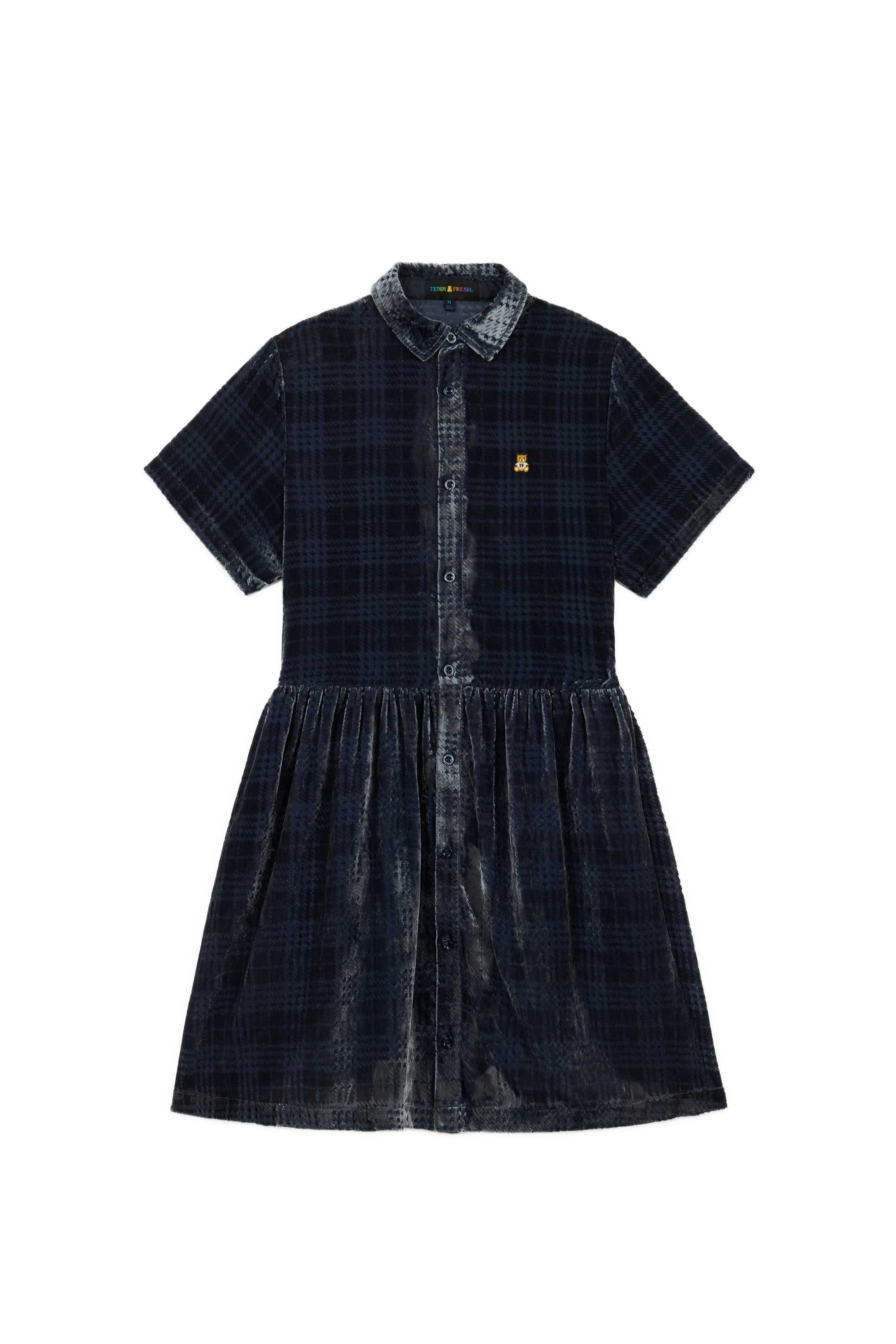 Grey Teddy Fresh Sheer Check Shirt Dress | 3165EVBDS