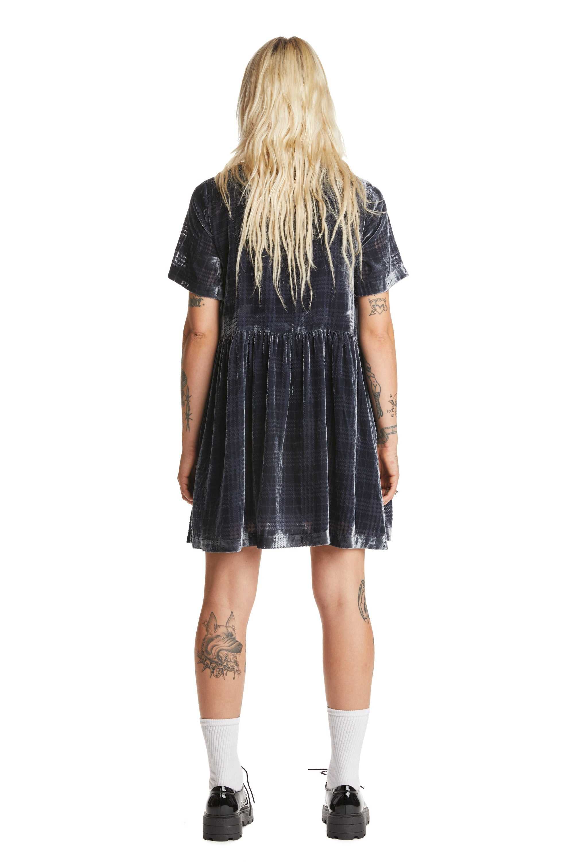 Grey Teddy Fresh Sheer Check Shirt Dress | 3165EVBDS