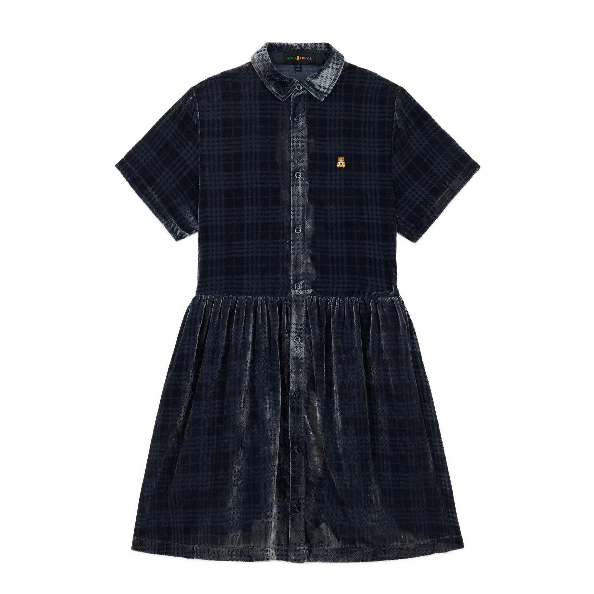 Grey Teddy Fresh Sheer Check Shirt Dress | 3165EVBDS