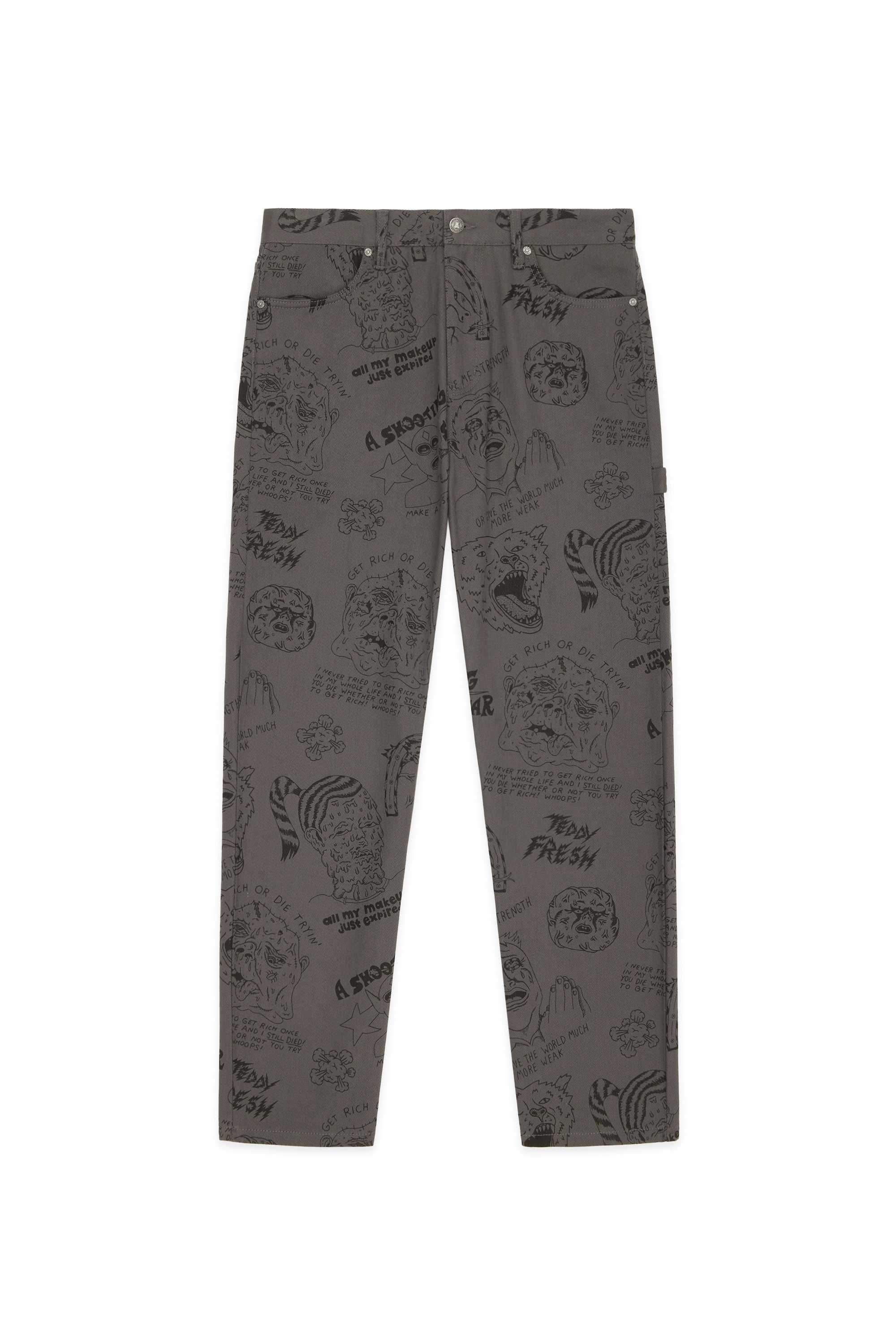 Grey Teddy Fresh Will Laren Sketches Carpenter Pants | 9802QLIAF