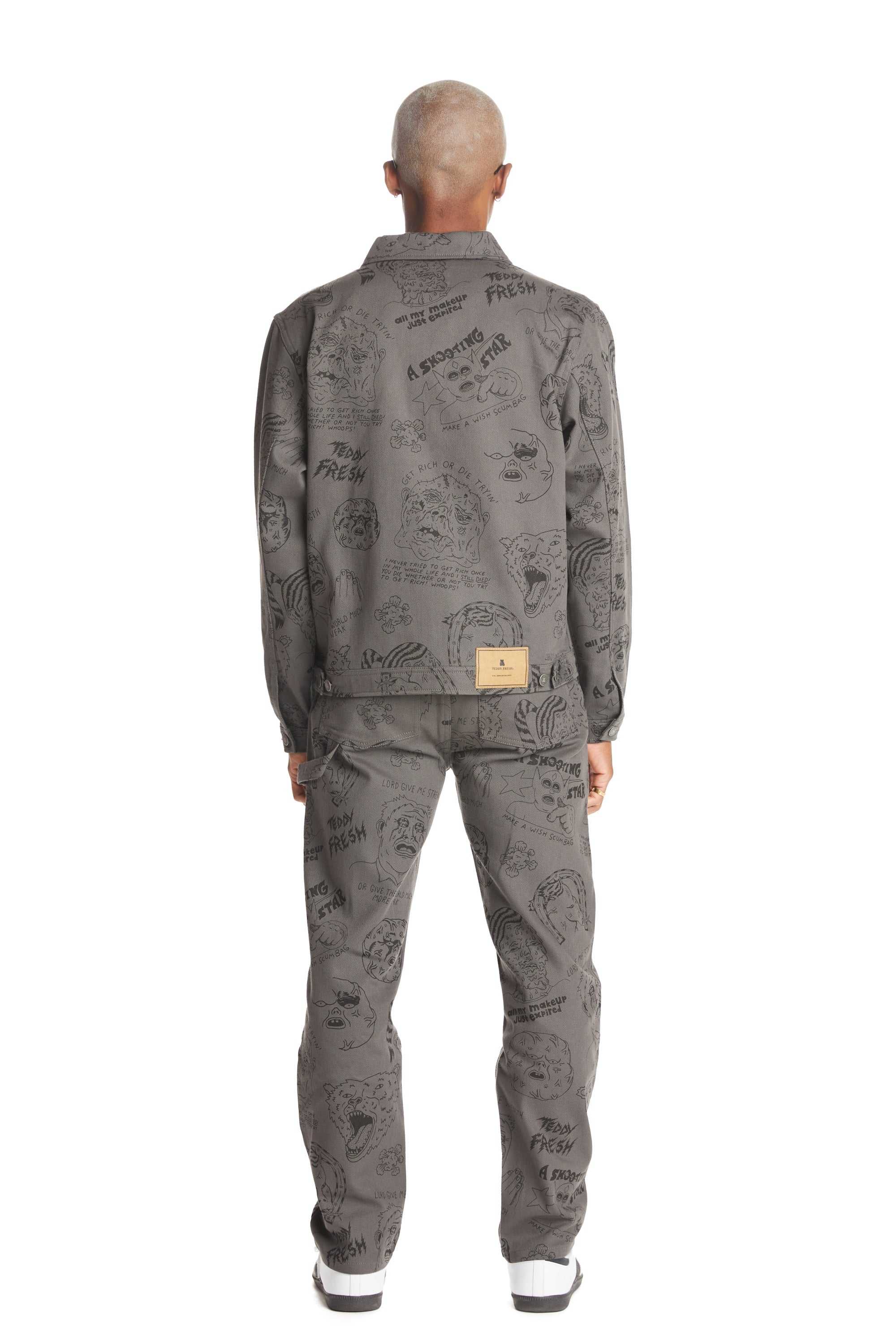 Grey Teddy Fresh Will Laren Sketches Carpenter Pants | 9802QLIAF