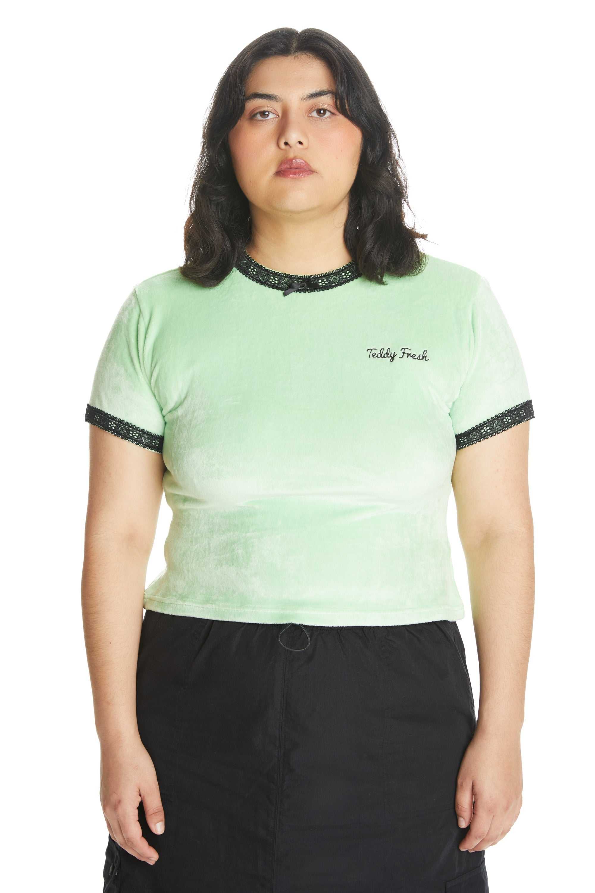 Mint Teddy Fresh Mint Velour Tee | 0618ACHML