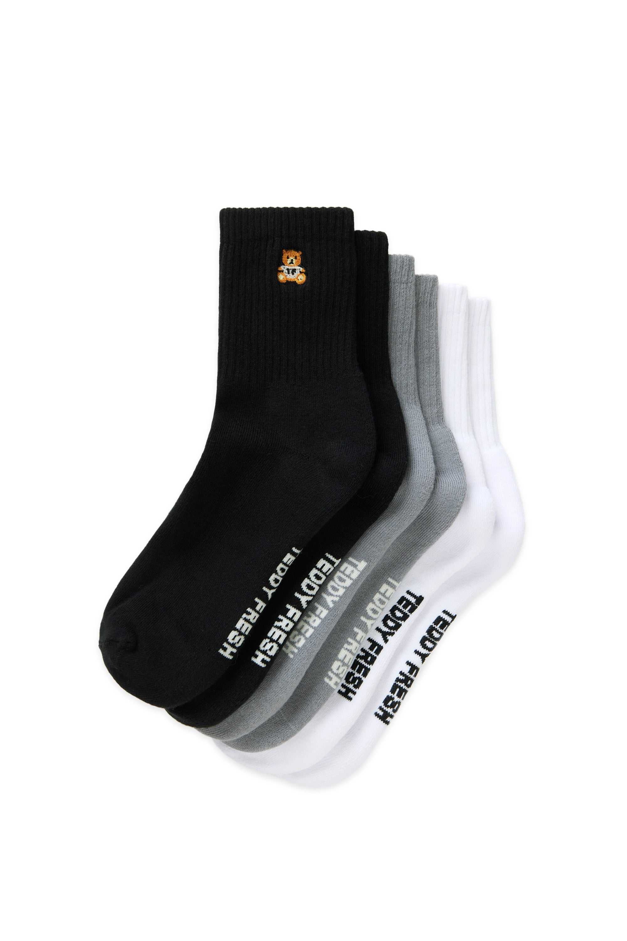 Multi Teddy Fresh Classic Quarter Socks 3-Pack | 1076UJKXI