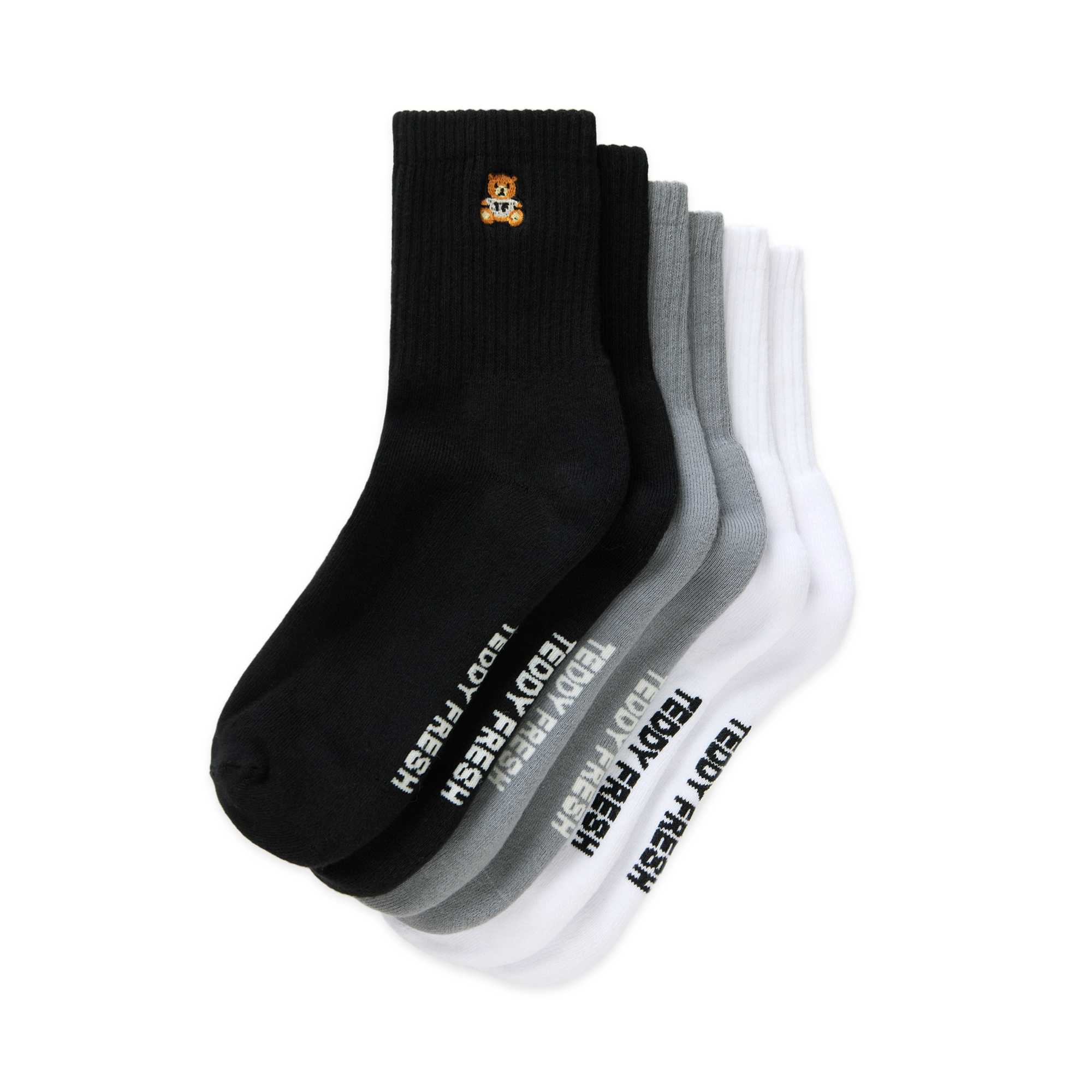 Multi Teddy Fresh Classic Quarter Socks 3-Pack | 1076UJKXI