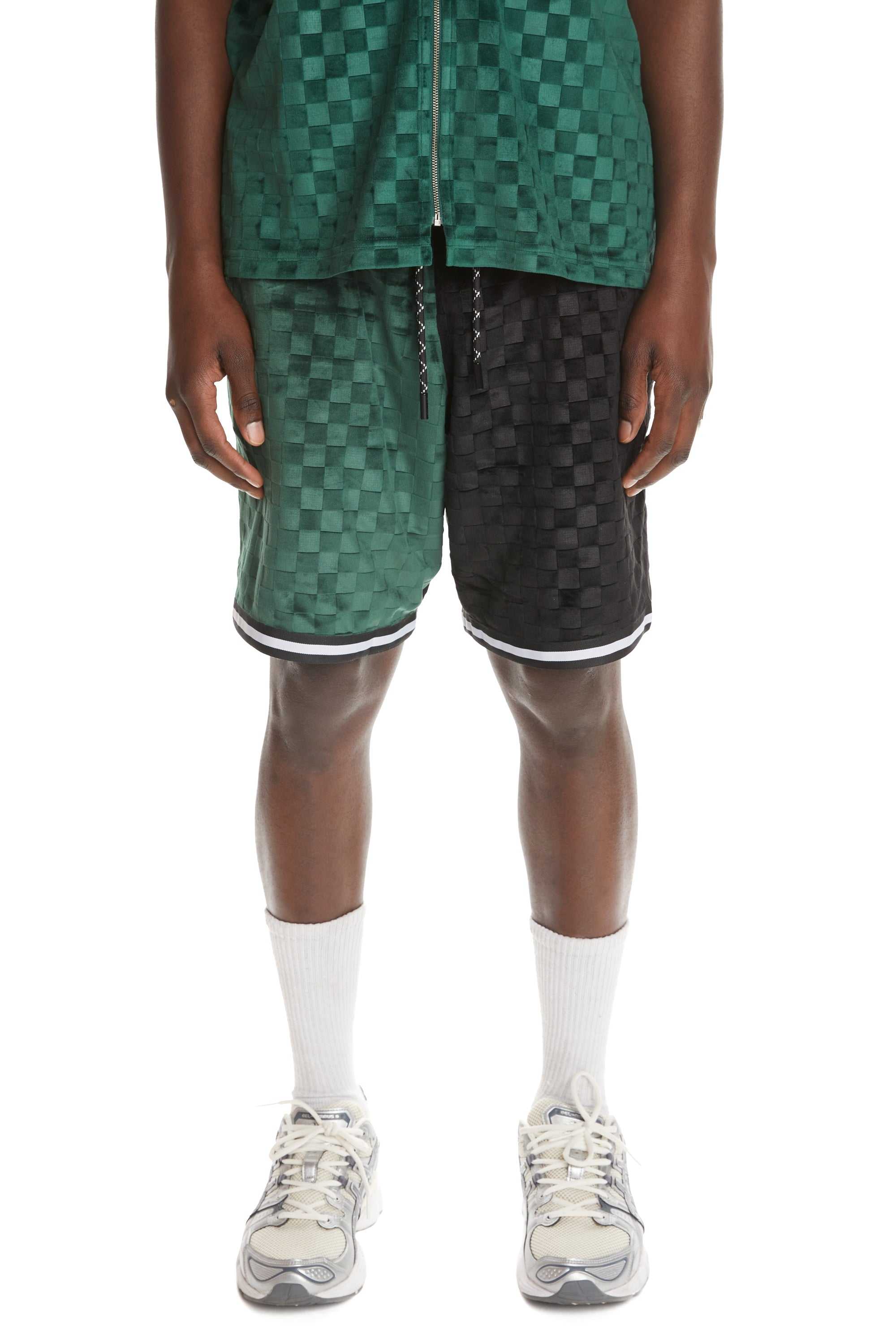 Multi Teddy Fresh Embossed Checker Velour Shorts | 0625QVMDH