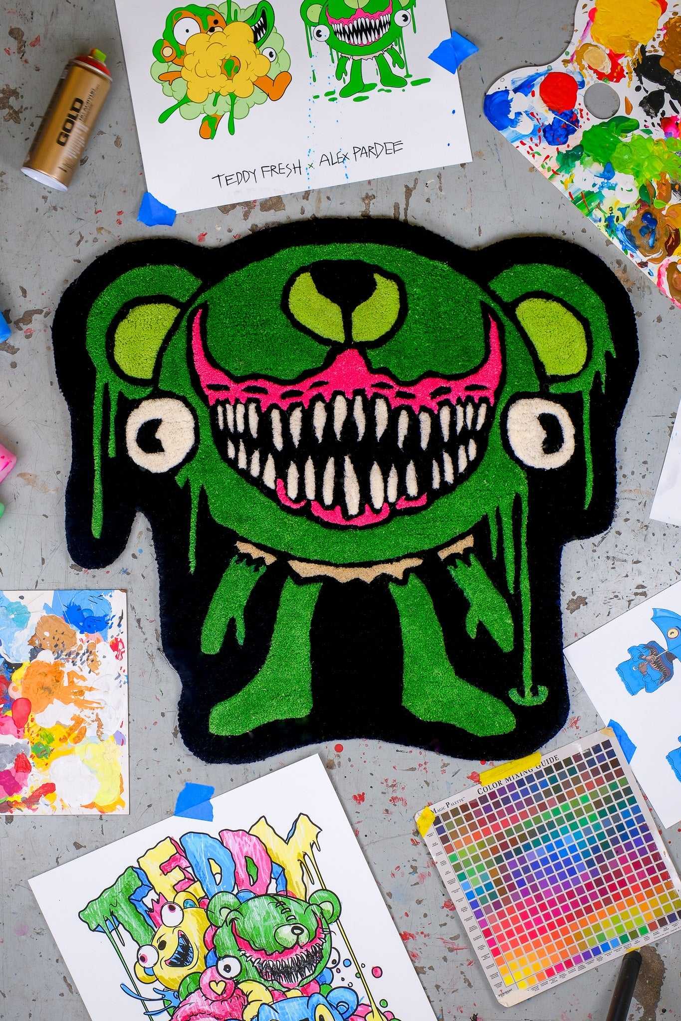 Multi Teddy Fresh TF x Alex Pardee Monster Bear Rug | 9352UNKJR