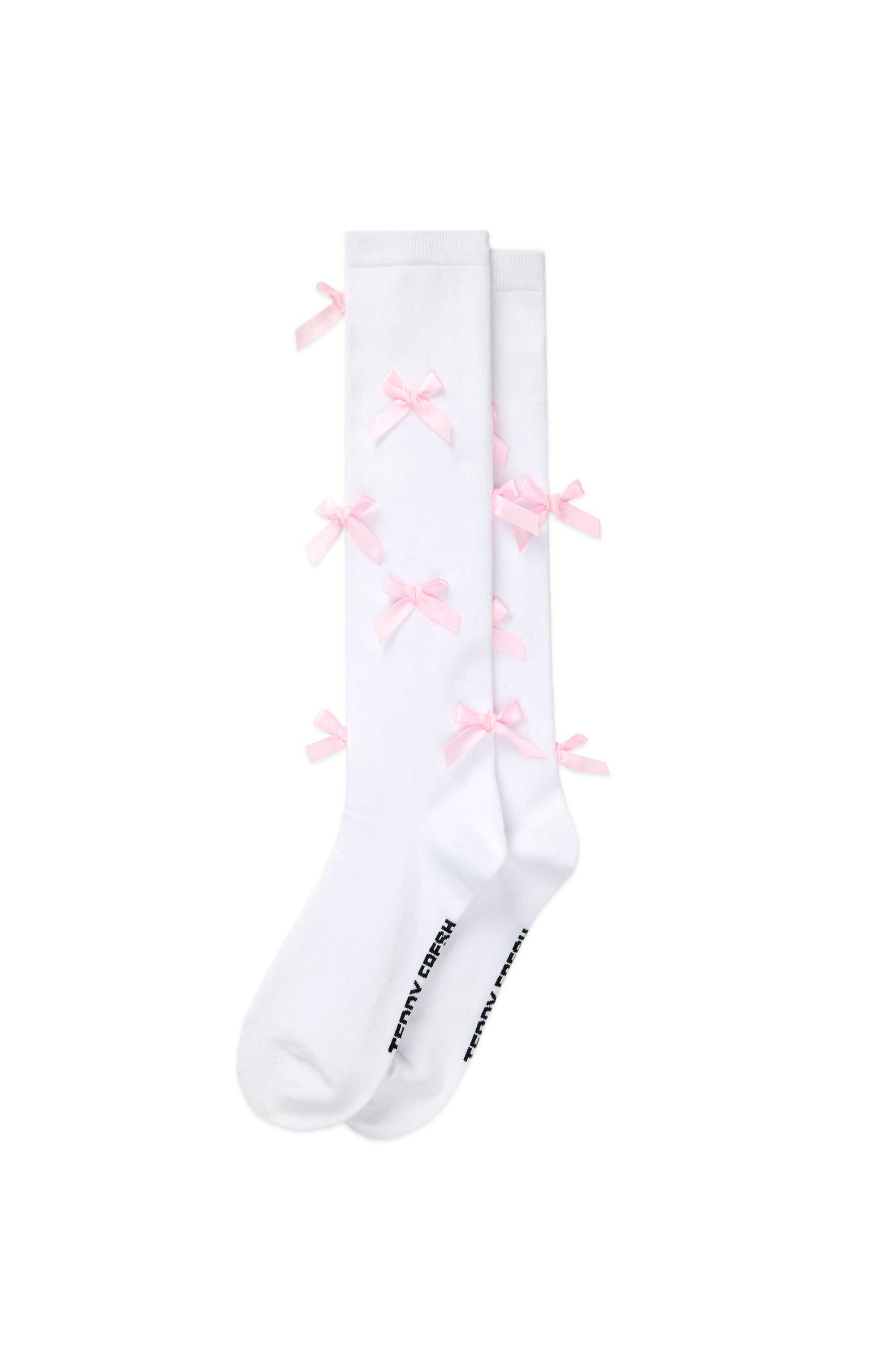 Natural Teddy Fresh Knee High Bow Socks | 8673FHWDY