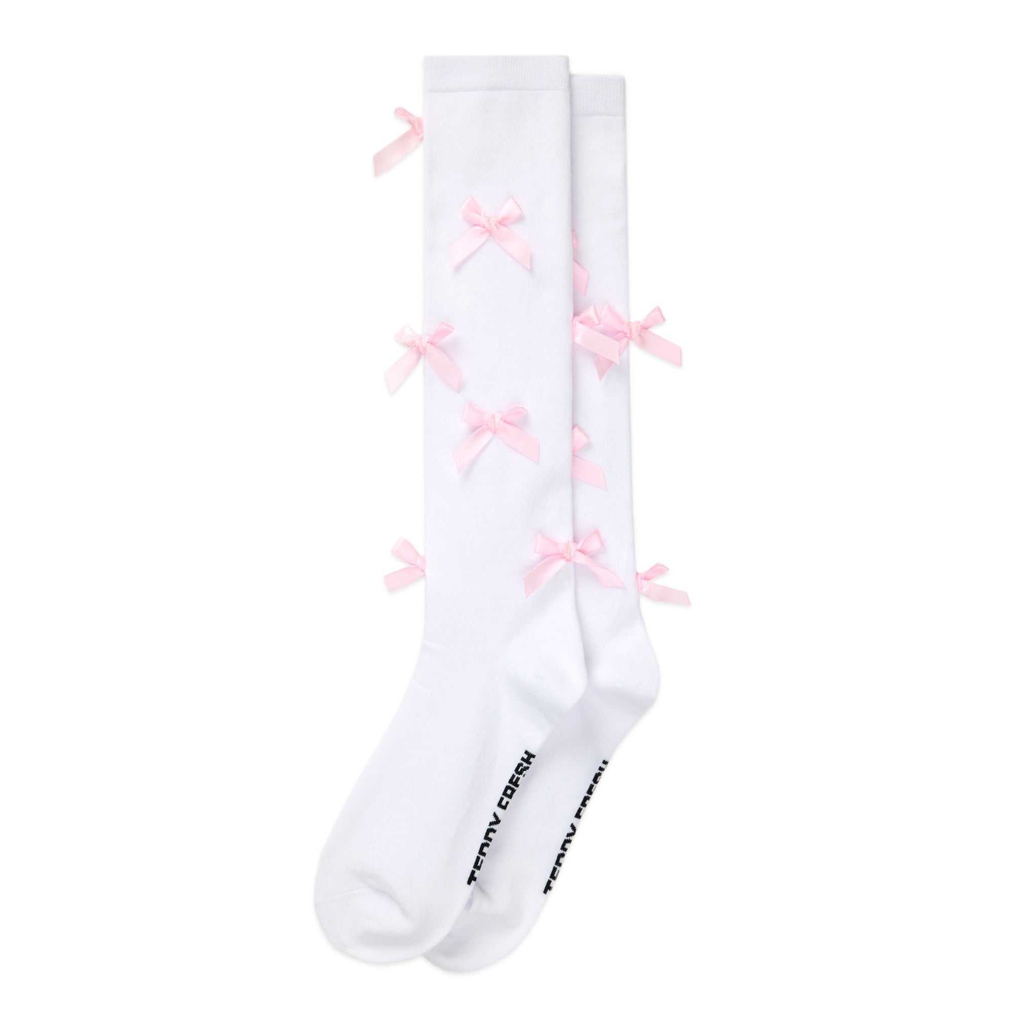 Natural Teddy Fresh Knee High Bow Socks | 8673FHWDY