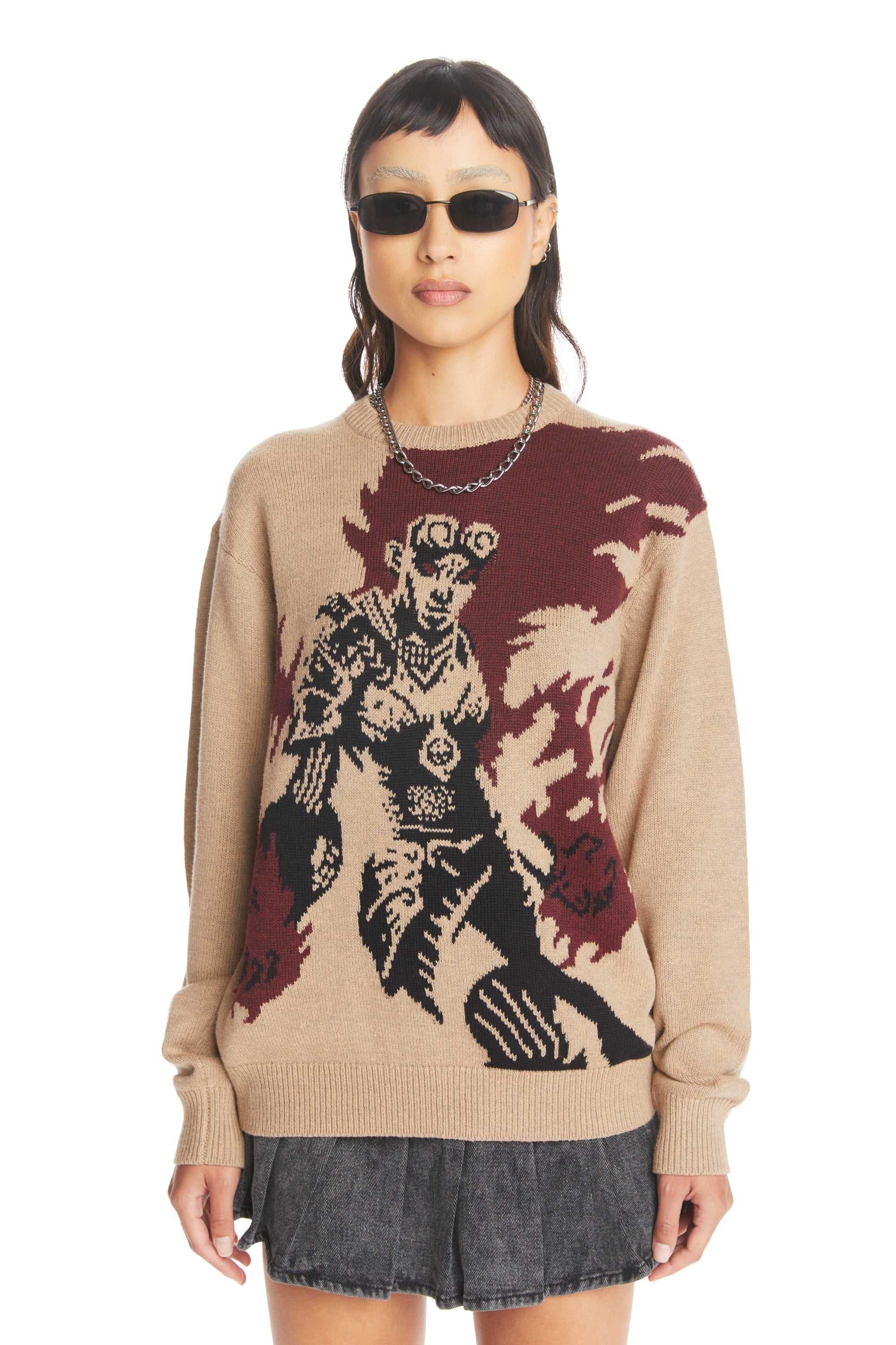 Natural Teddy Fresh TF x Magic: The Gathering Chandra, Pyromaster Sweater | 0645SKITA