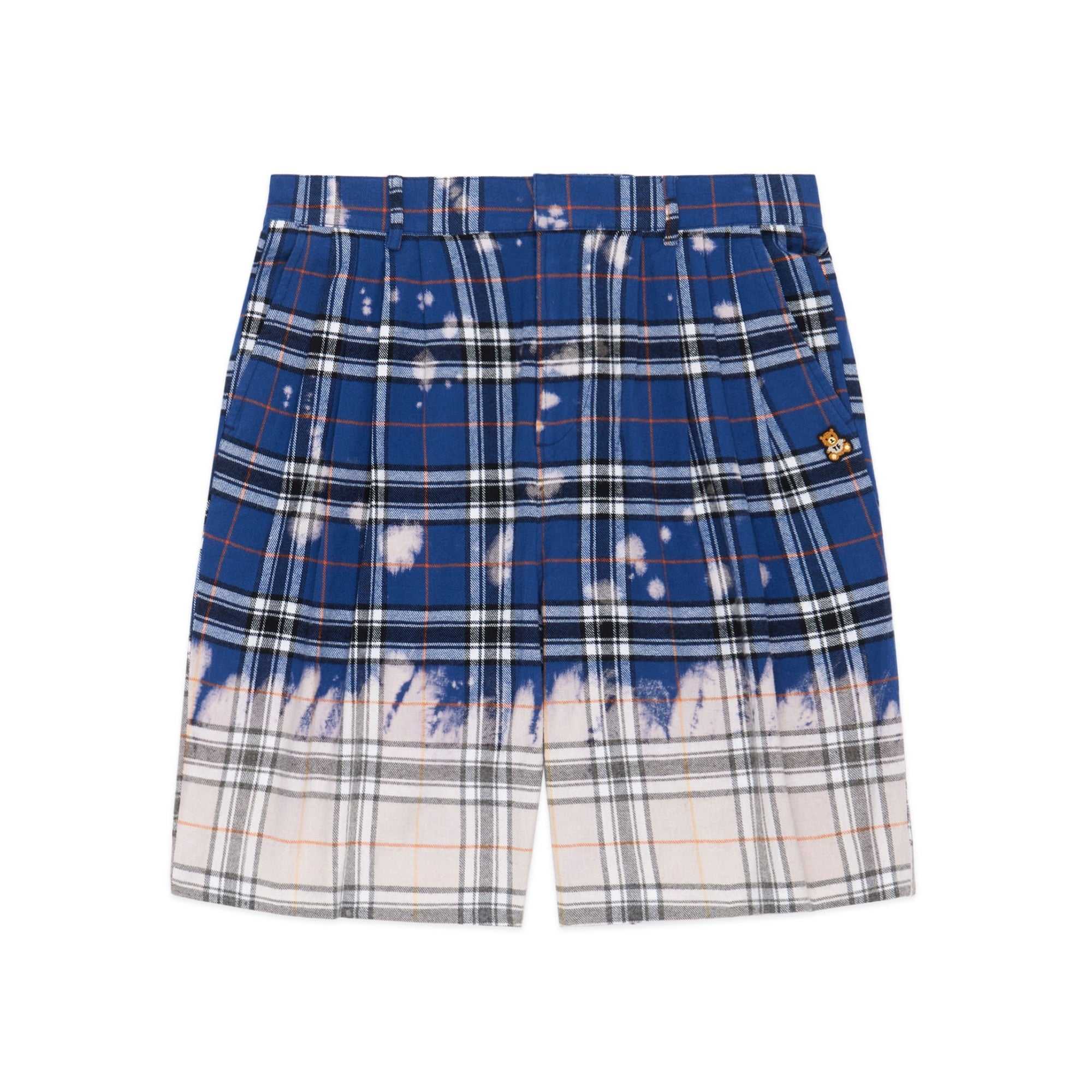 Navy Teddy Fresh Bleached Flannel Shorts | 0928OXIKD