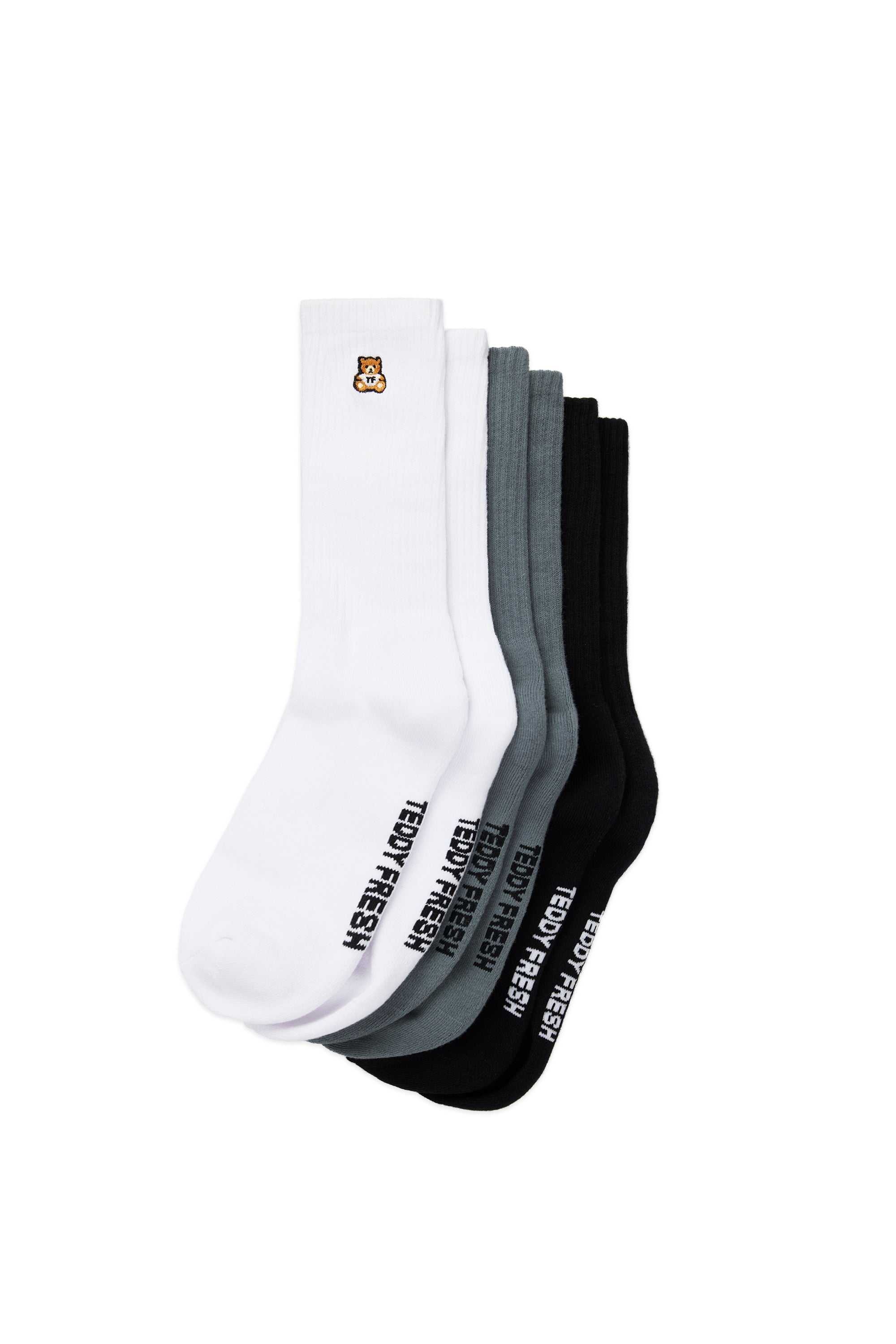 Neutral Teddy Fresh Classic Tube Socks 3-Pack | 8413BJWNP