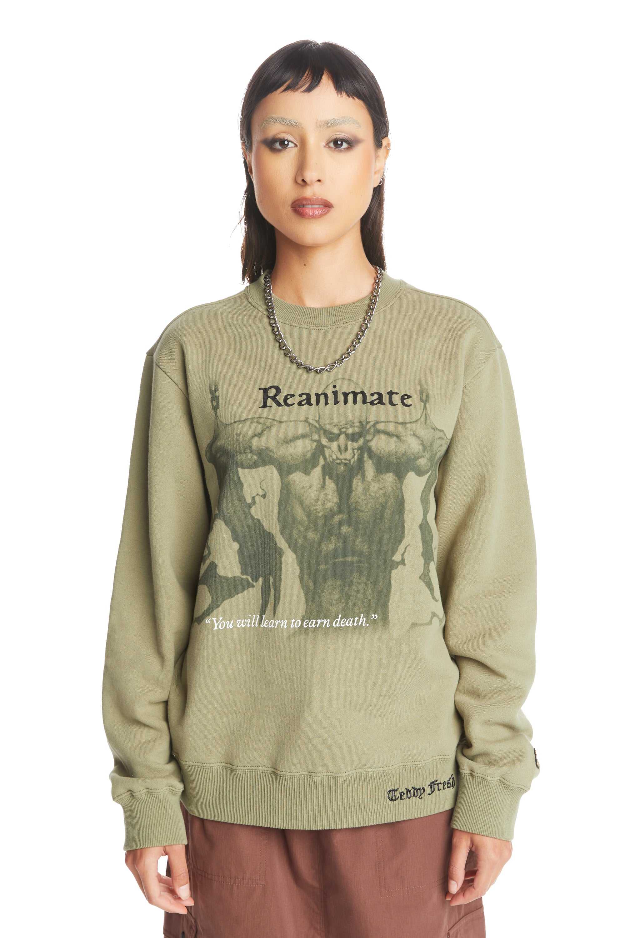 Olive Teddy Fresh TF x Magic: The Gathering Reanimate Sweatshirt | 4632XYVDE