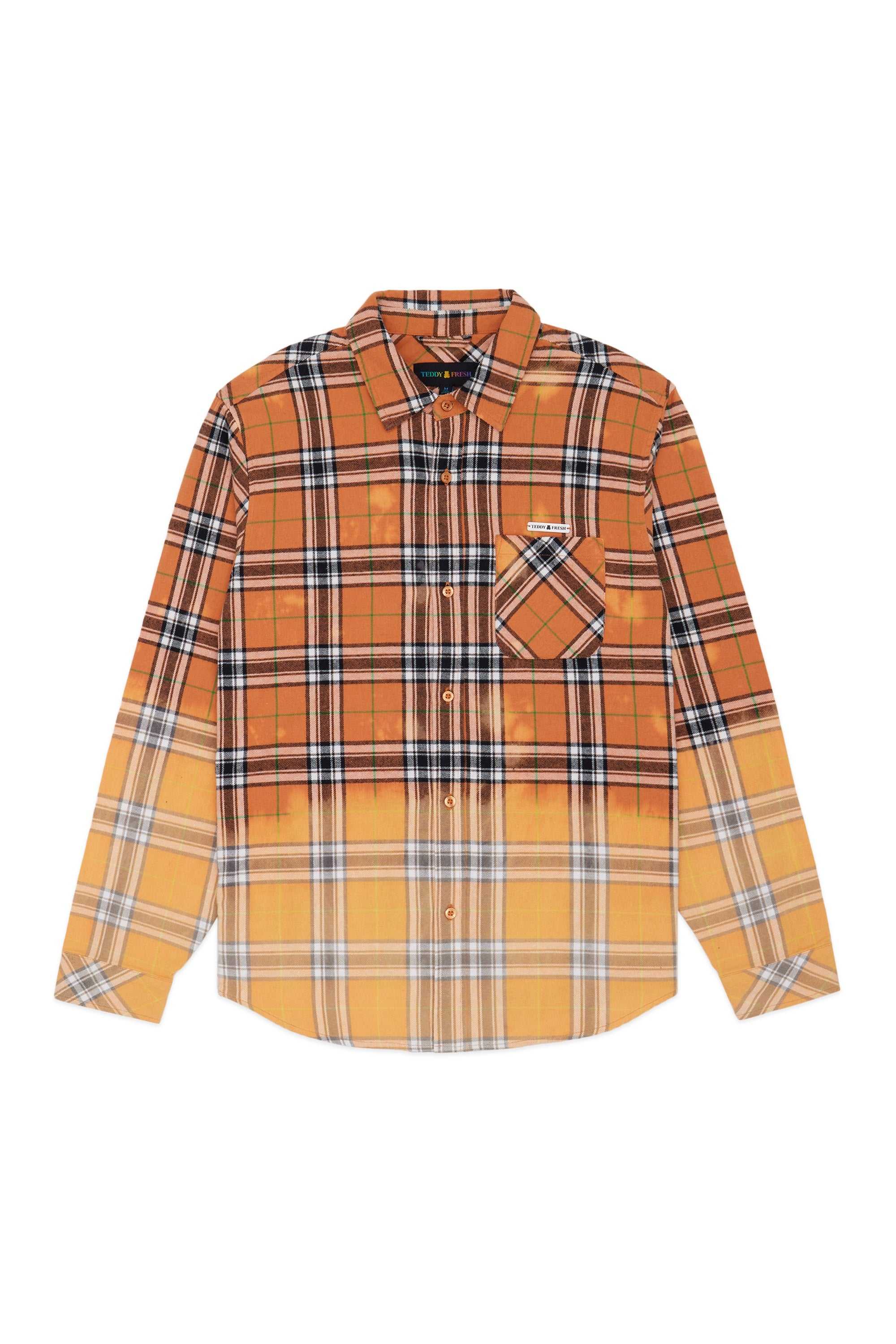 Orange Teddy Fresh Bleached Flannel Shirt | 6390HXSZA