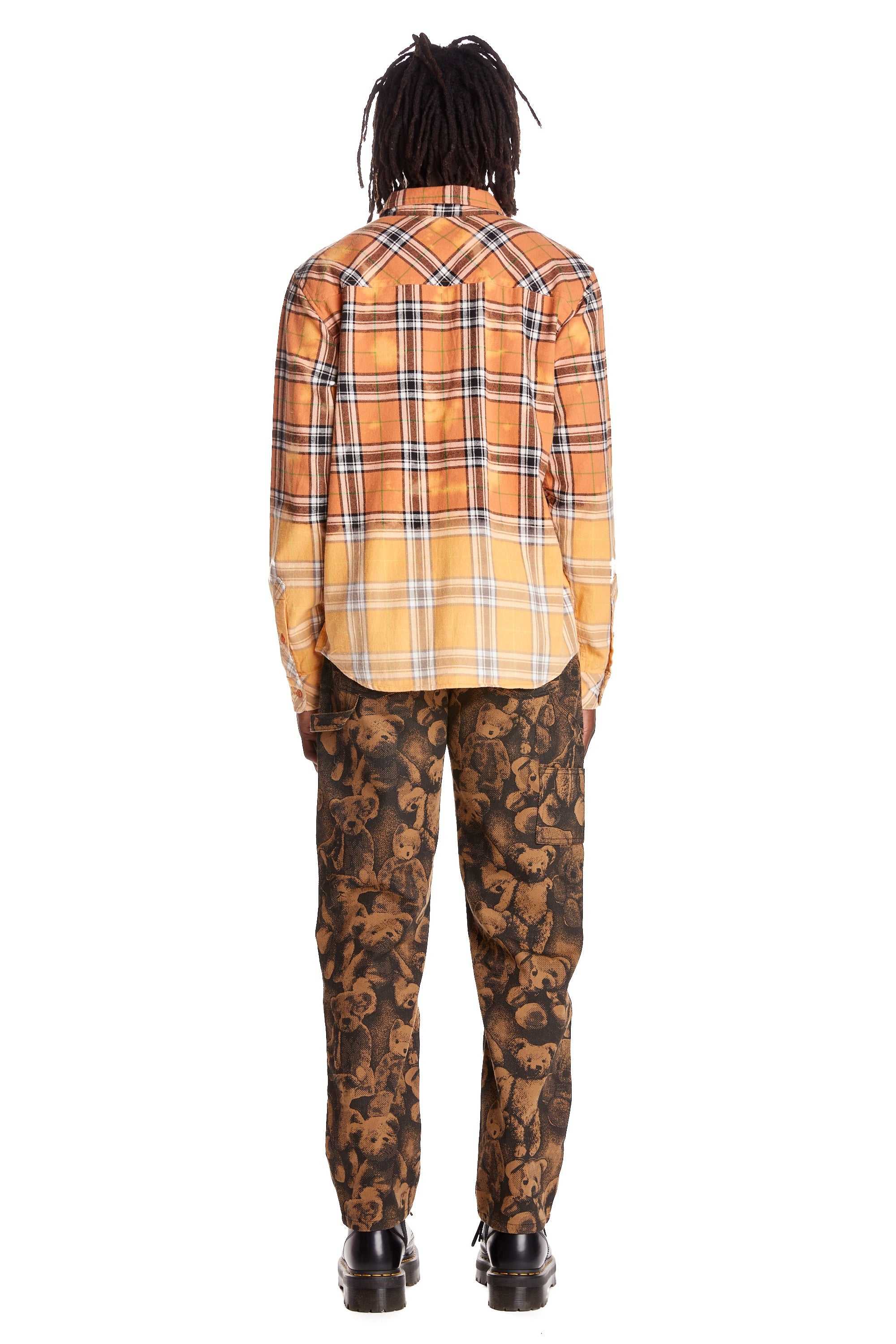 Orange Teddy Fresh Bleached Flannel Shirt | 6390HXSZA