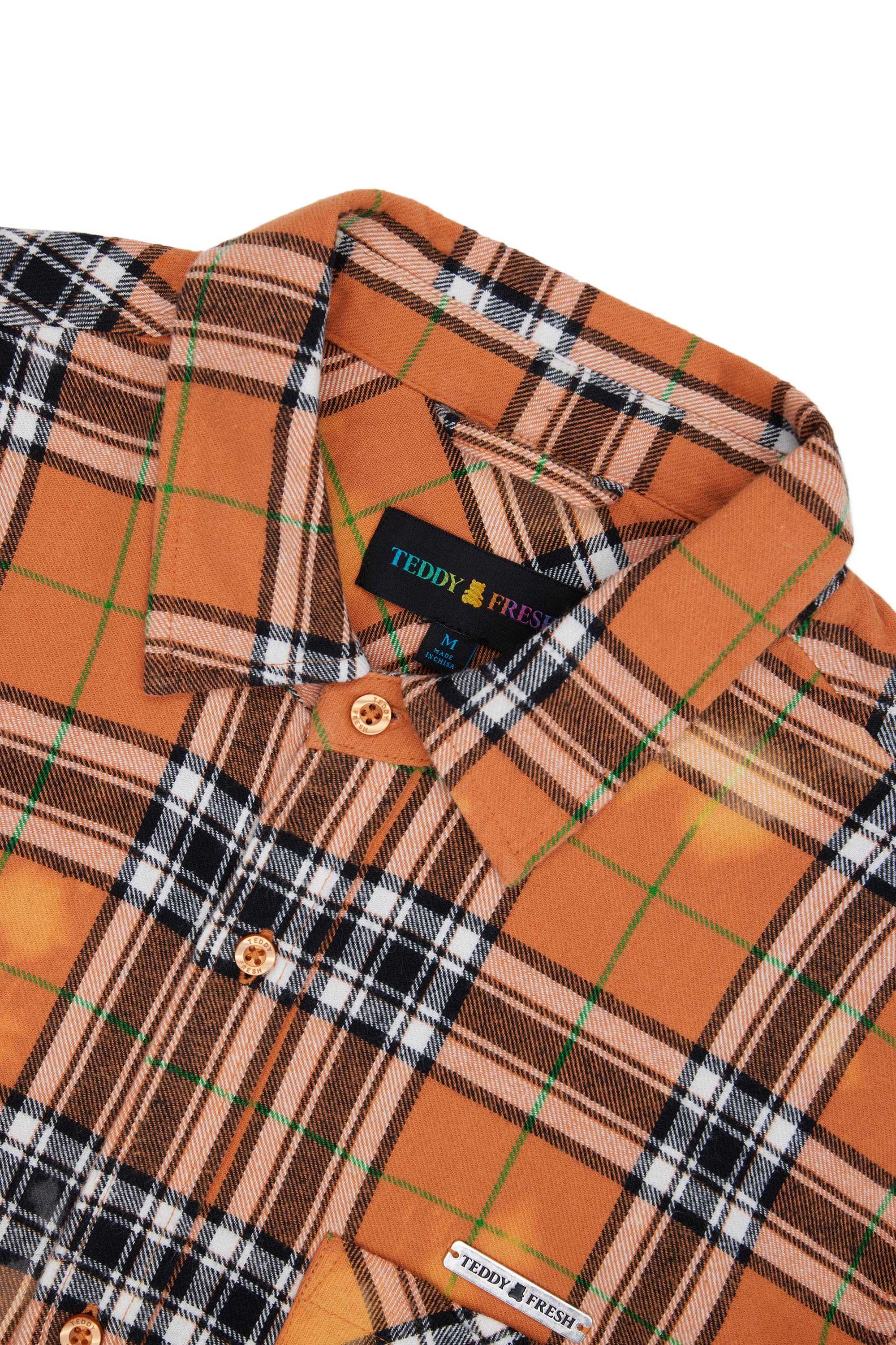 Orange Teddy Fresh Bleached Flannel Shirt | 6390HXSZA