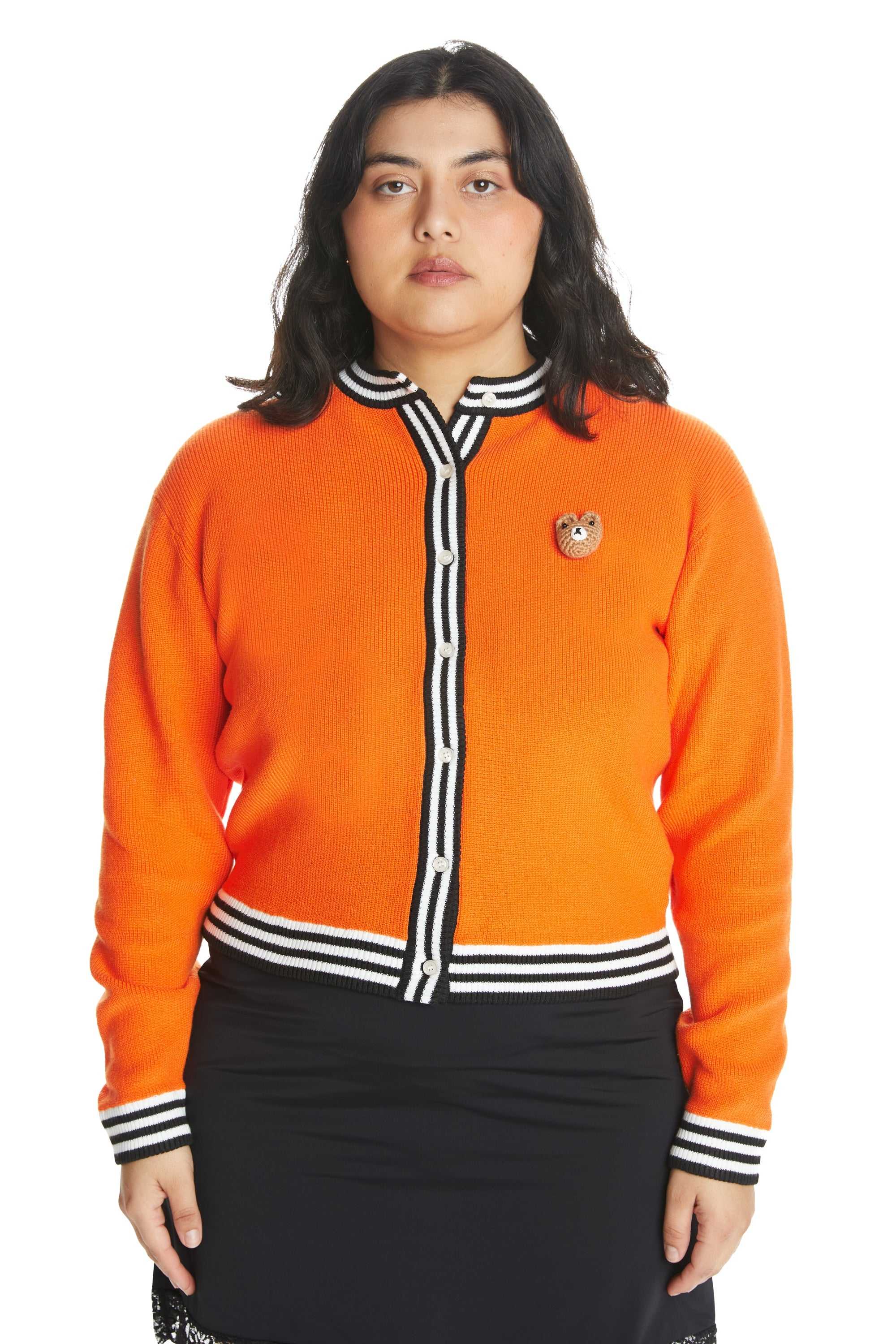 Orange Teddy Fresh Recycled Sweater Bear Cardigan | 6130YWIVT