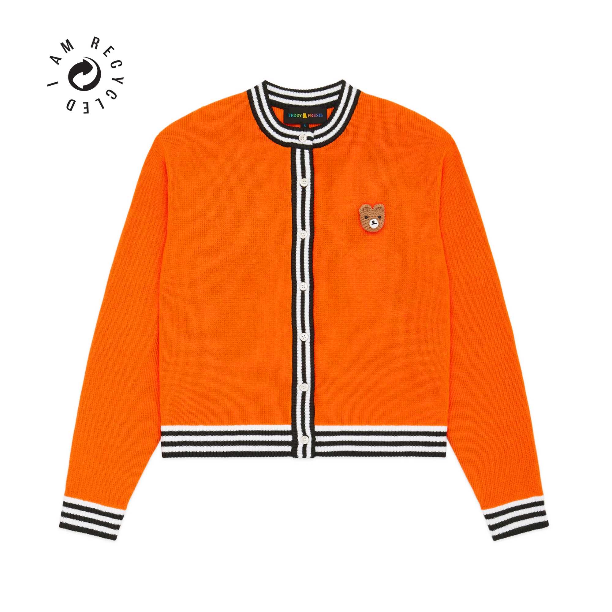 Orange Teddy Fresh Recycled Sweater Bear Cardigan | 6130YWIVT