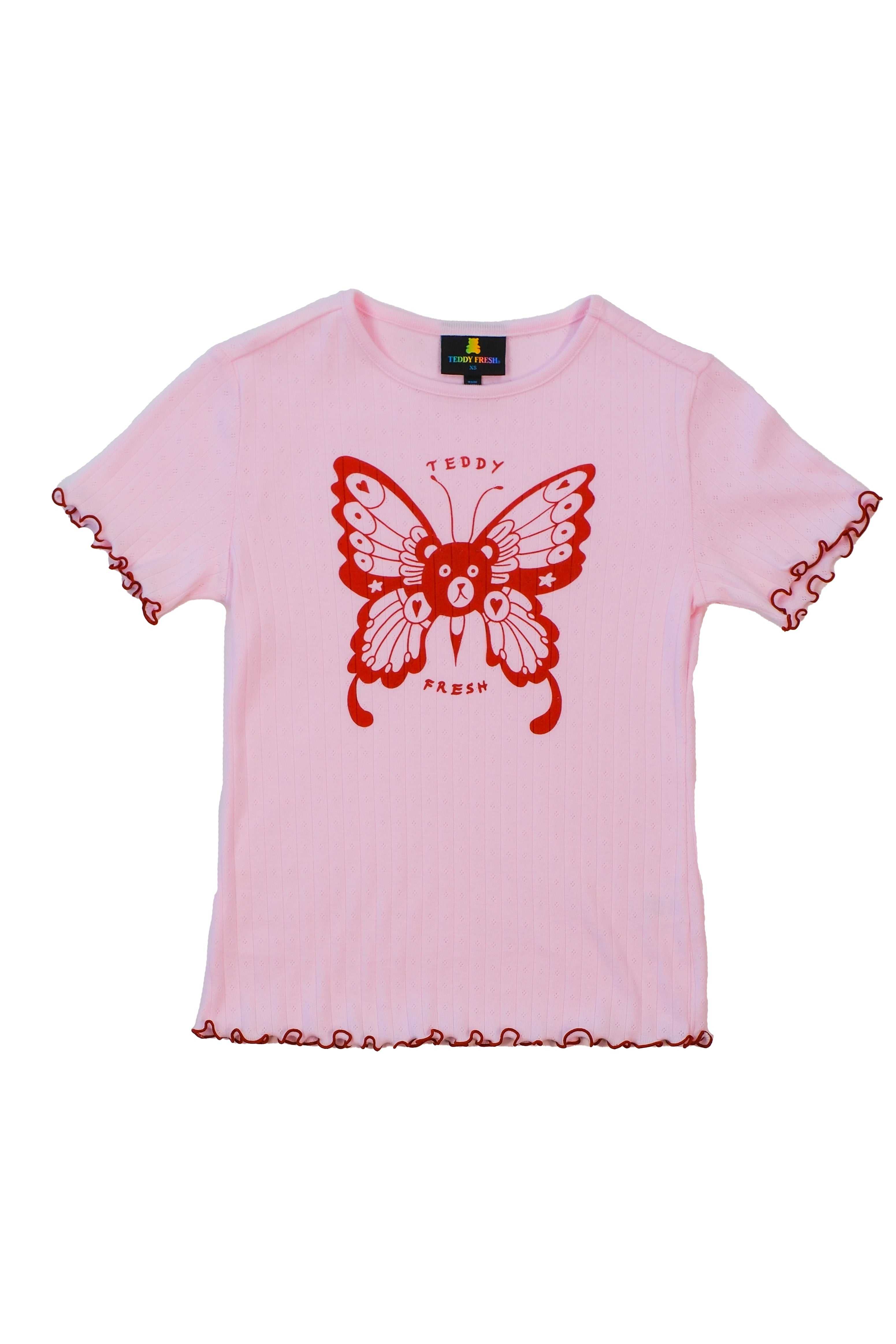 Pink Teddy Fresh Bear Butterfly Tee | 6759TRILV