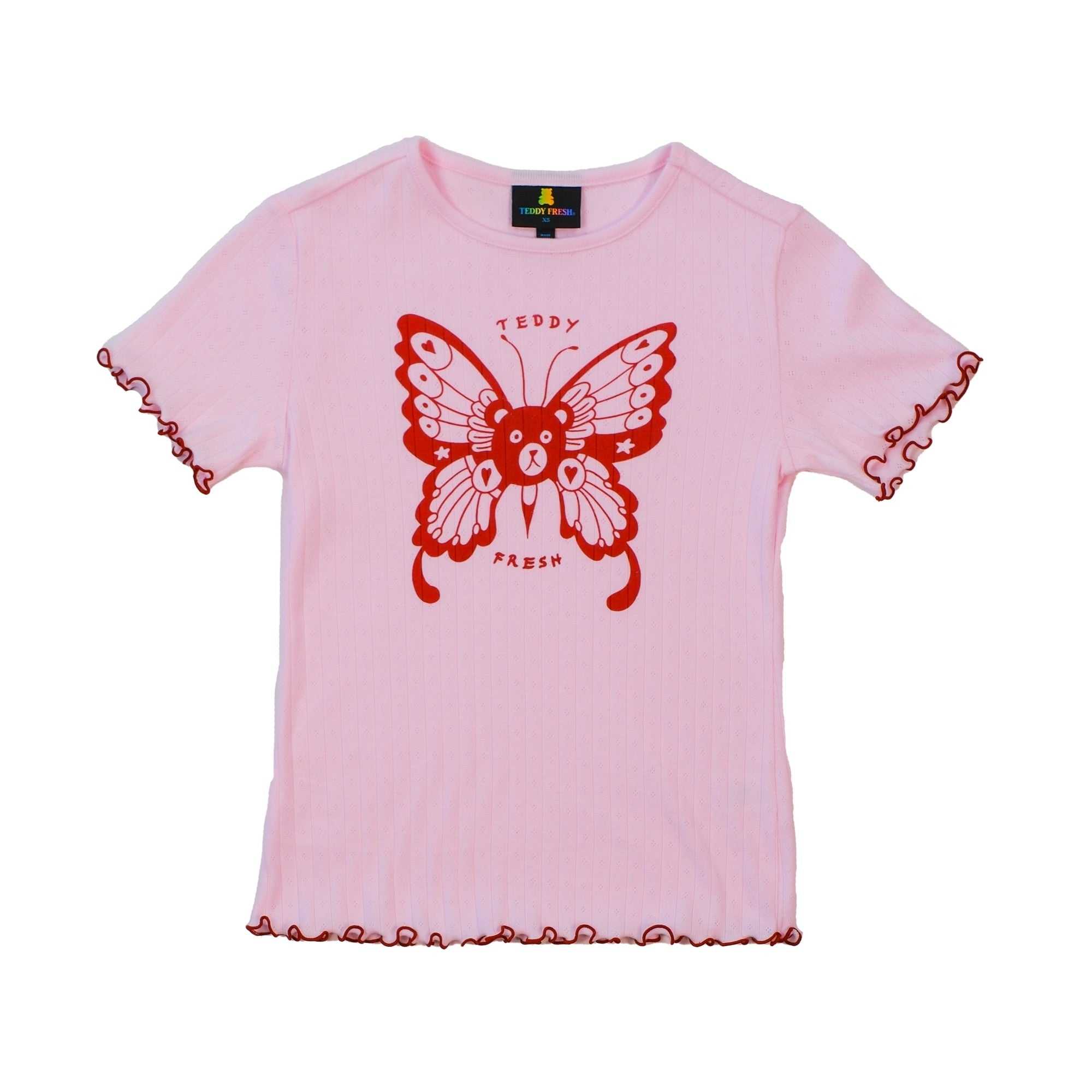 Pink Teddy Fresh Bear Butterfly Tee | 6759TRILV