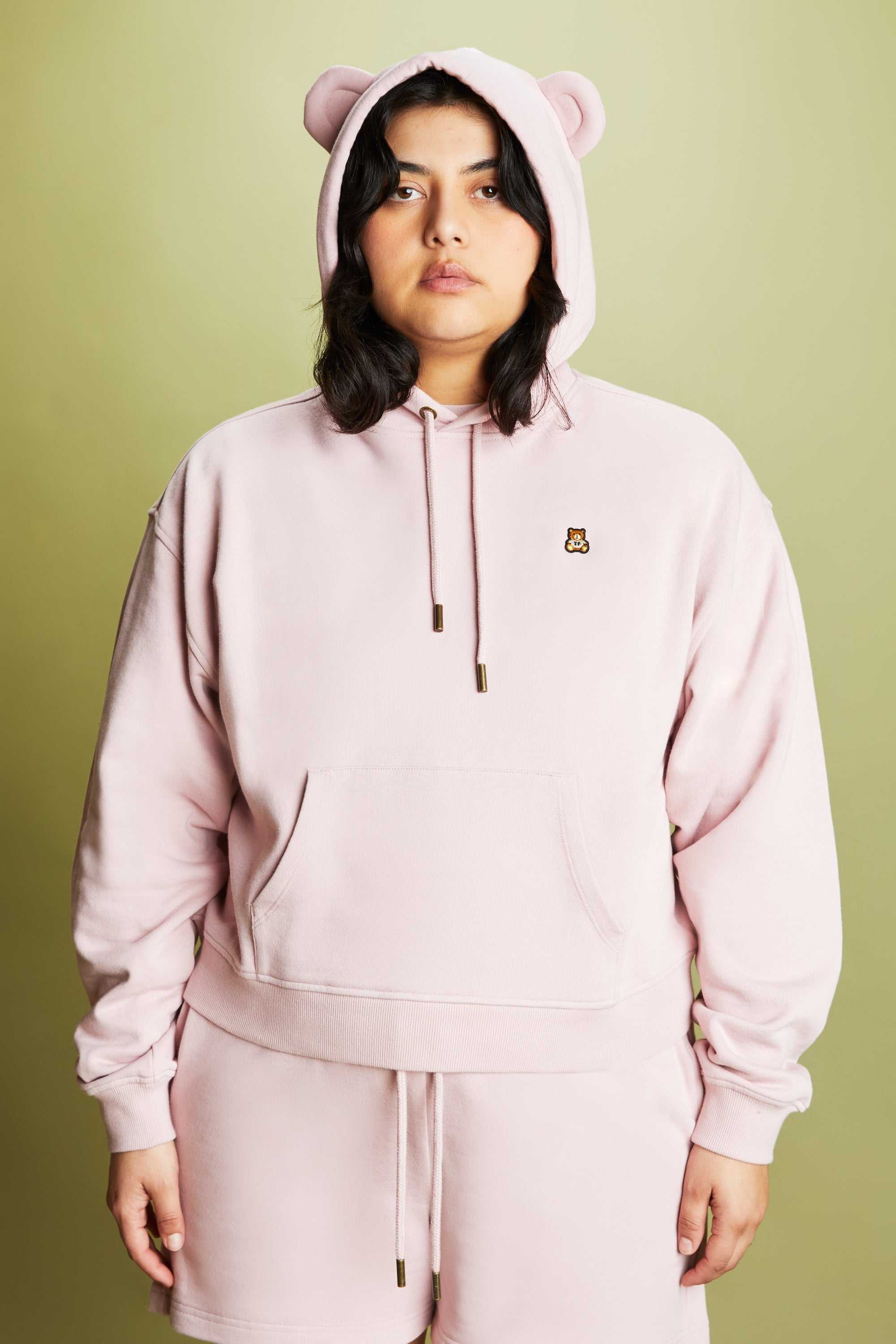 Pink Teddy Fresh Classic Bear Ear Hoodie | 8370ZGMXW