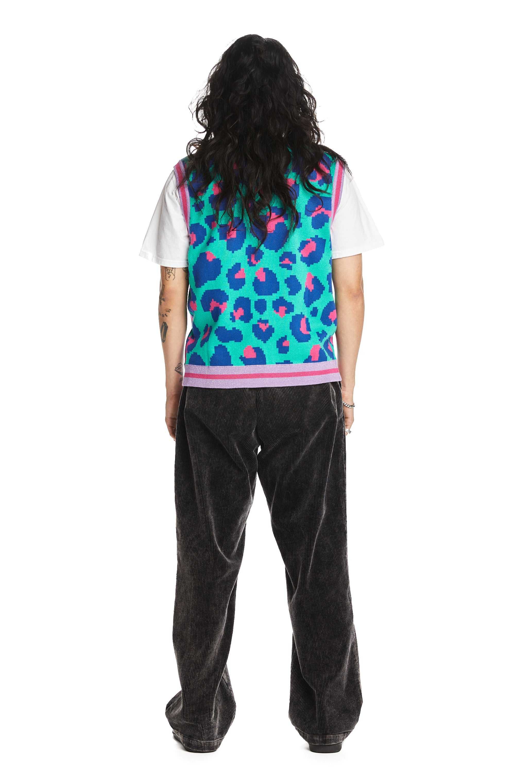 Pink Teddy Fresh Leopard Sweater Vest | 9578HVLXR