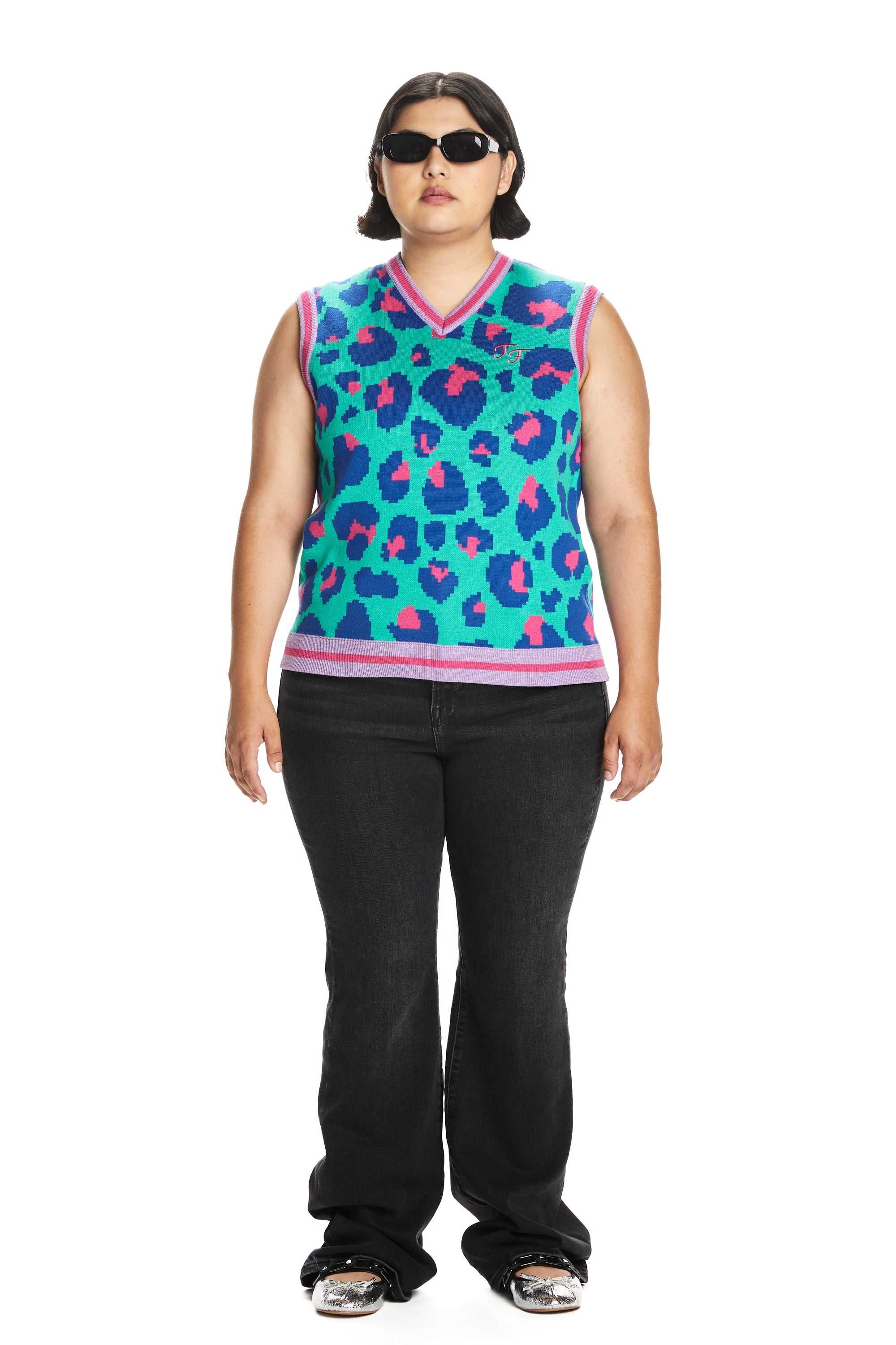 Pink Teddy Fresh Leopard Sweater Vest | 9578HVLXR