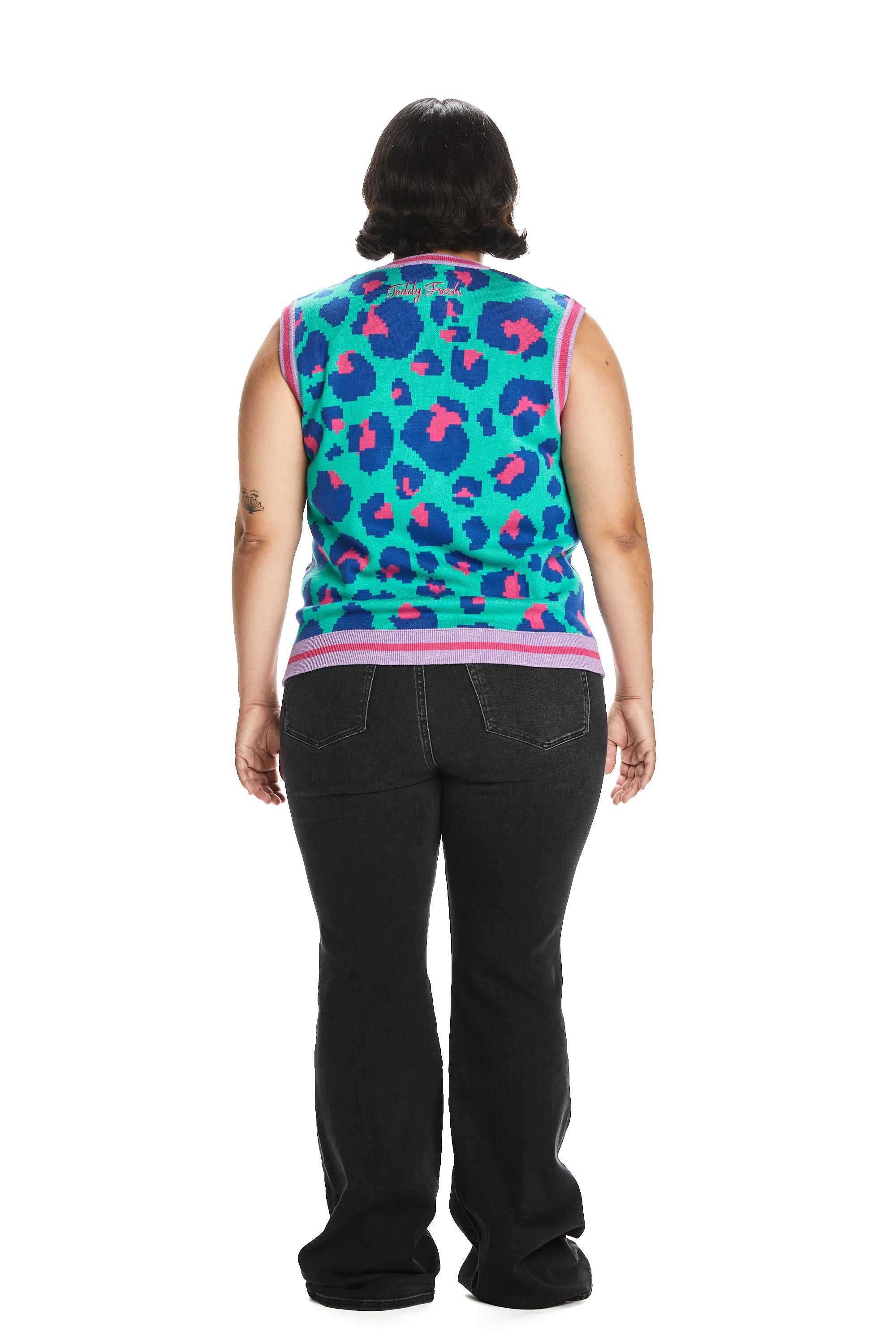 Pink Teddy Fresh Leopard Sweater Vest | 9578HVLXR