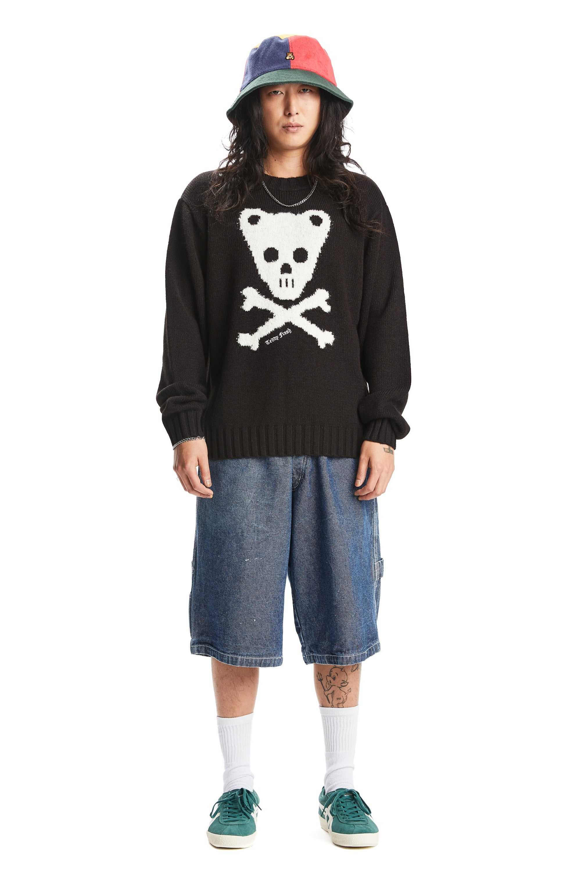 Pink Teddy Fresh Teddy Skull And Crossbones Sweater | 9608PYBAC