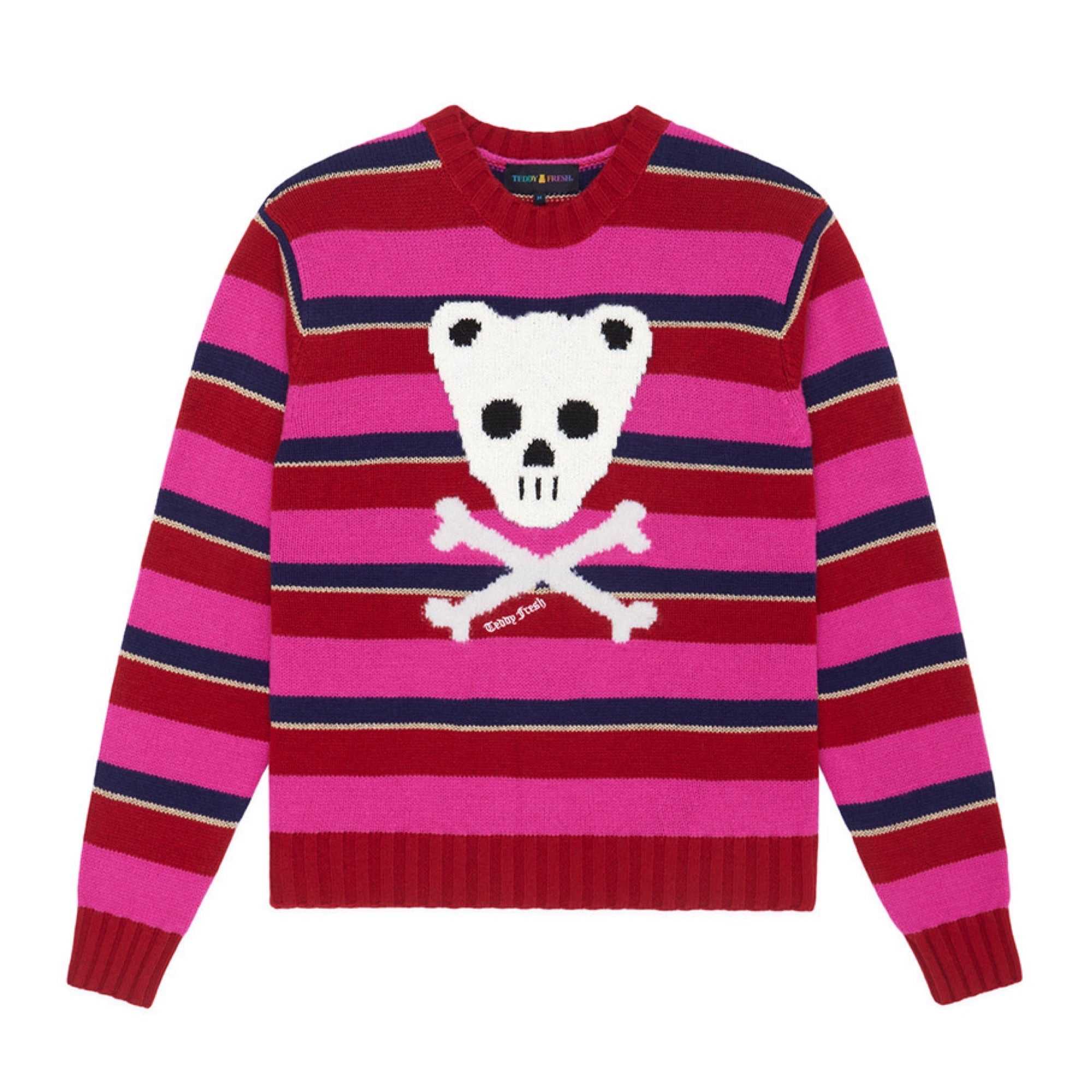 Pink Teddy Fresh Teddy Skull And Crossbones Sweater | 9608PYBAC