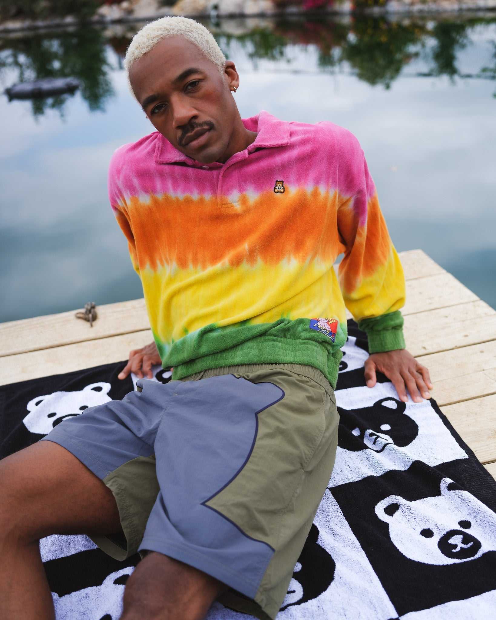 Pink Teddy Fresh Tie Dye Terry Sweatshirt | 5963NZJTI