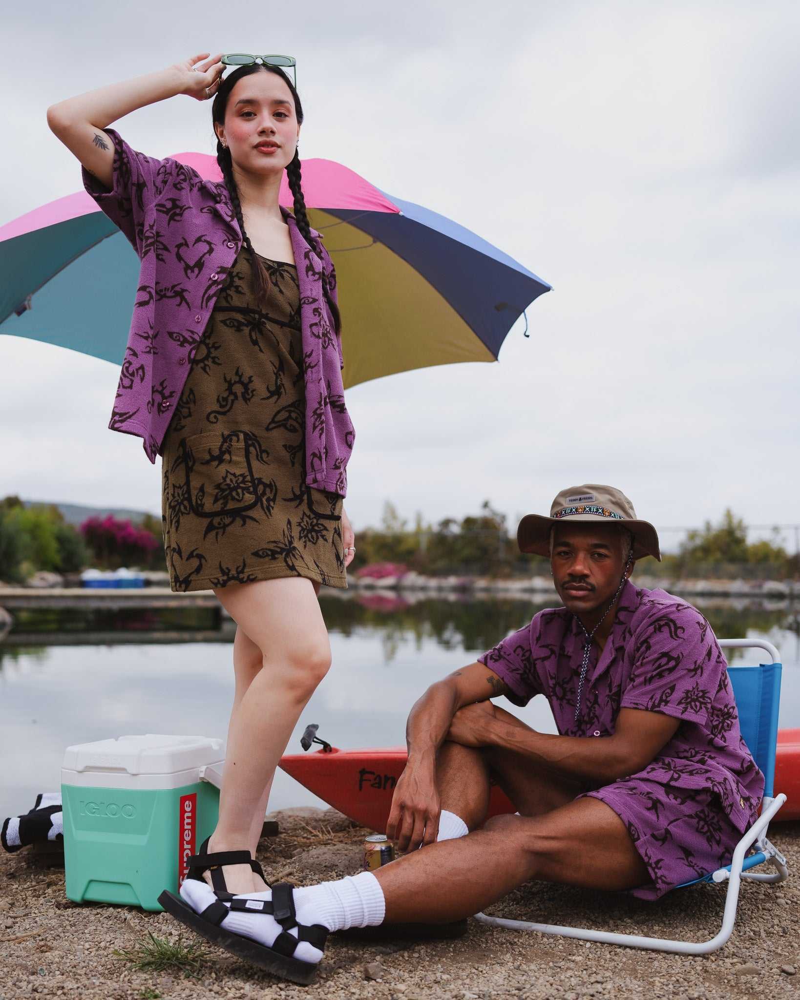 Purple Teddy Fresh Boardwalk Terry Dress | 2371JZKCQ