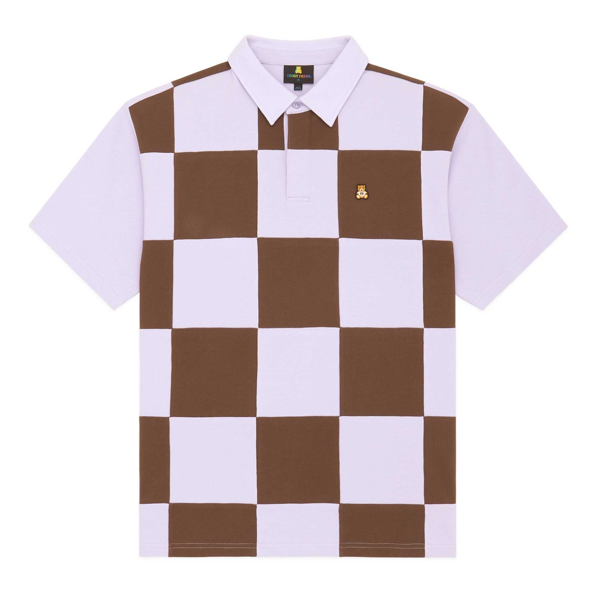 Purple Teddy Fresh Checkerboard Rugby Shirt | 5038PZFDA