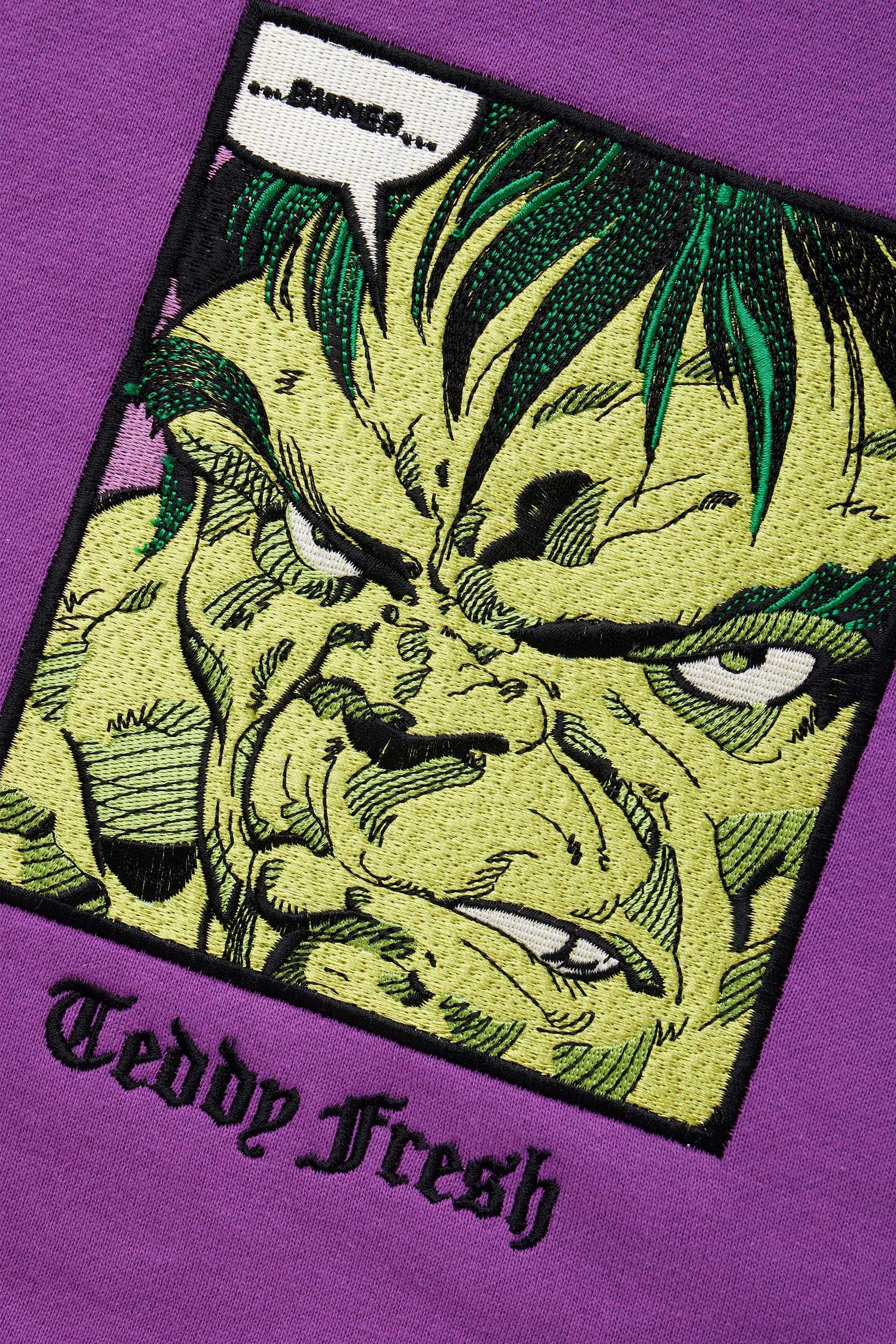 Purple Teddy Fresh TF x Marvel Detailed Embroidery Hulk Hoodie | 7981AQGXS