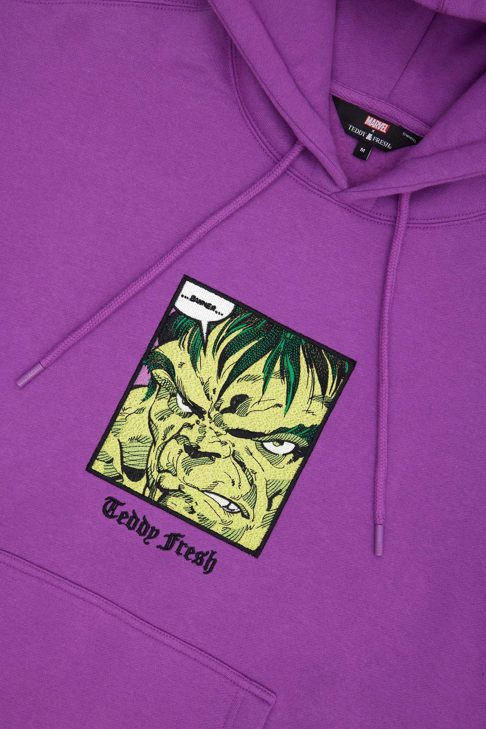 Purple Teddy Fresh TF x Marvel Detailed Embroidery Hulk Hoodie | 7981AQGXS