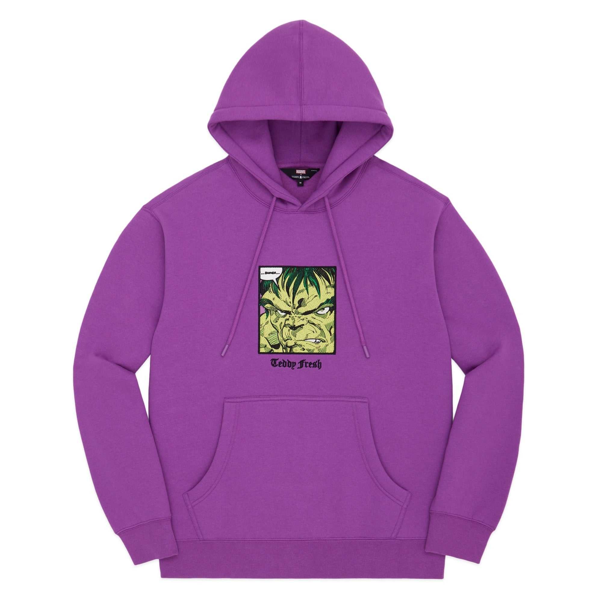 Purple Teddy Fresh TF x Marvel Detailed Embroidery Hulk Hoodie | 7981AQGXS