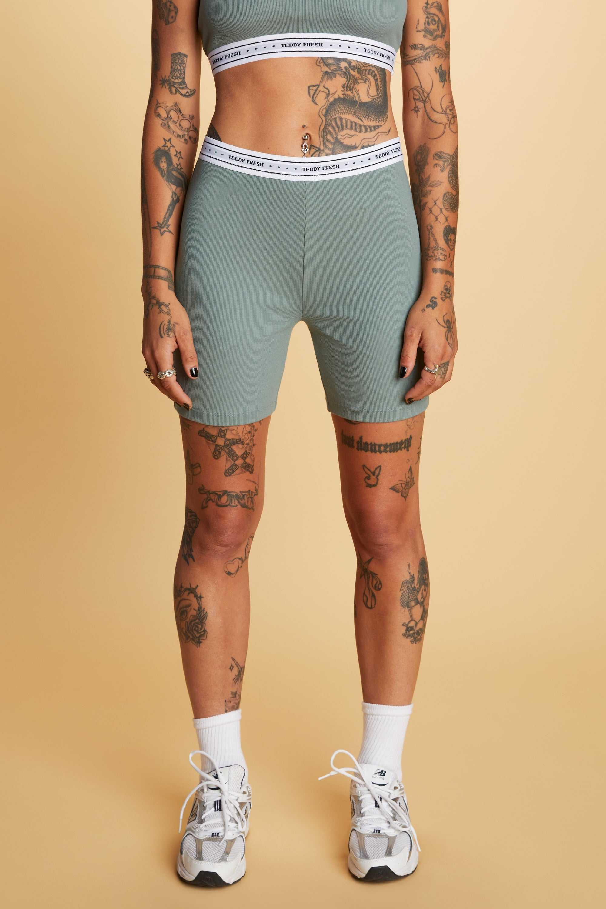 Sage Teddy Fresh Classic Rib Bike Shorts | 2461UYVNR