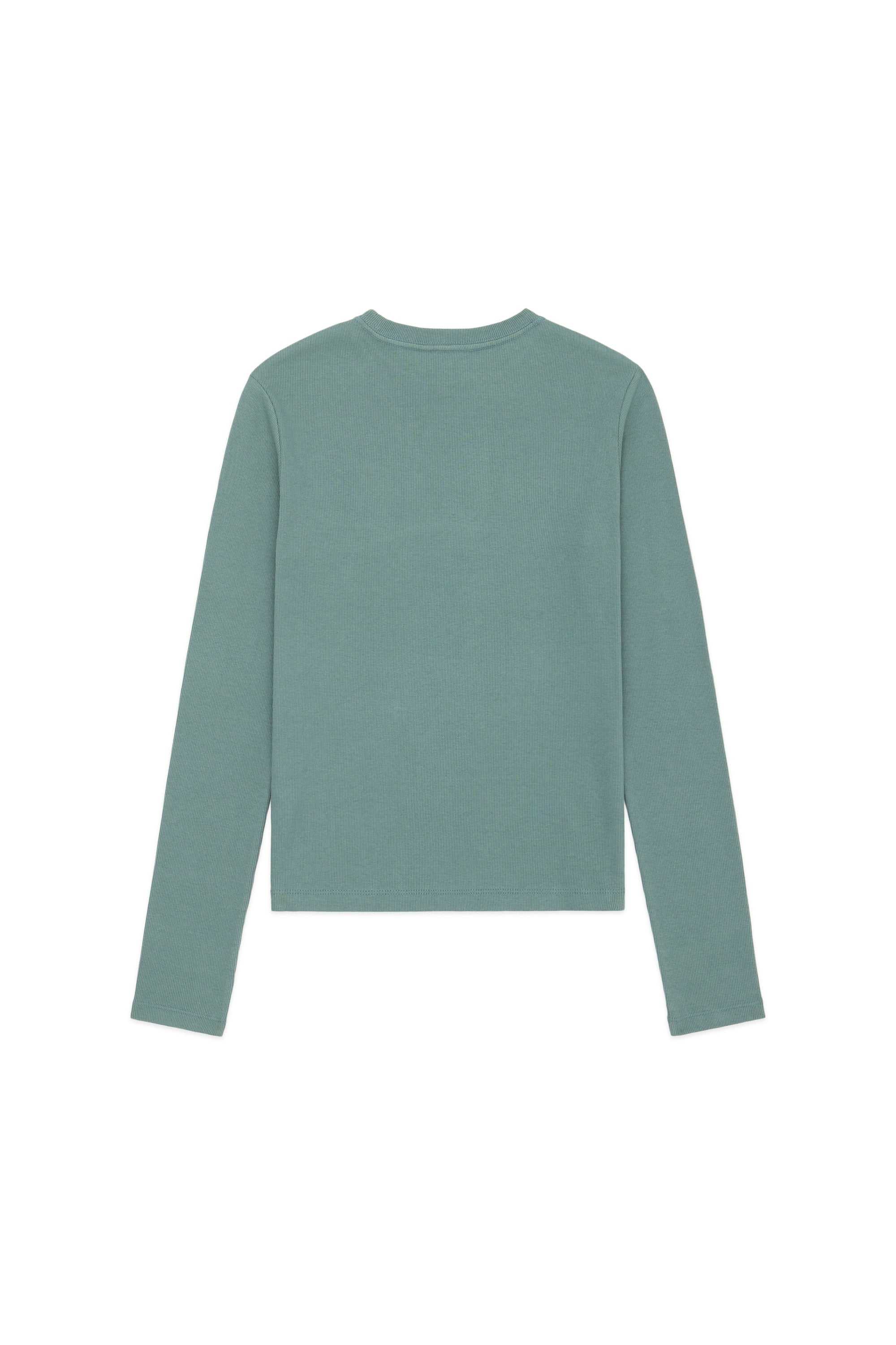 Sage Teddy Fresh Classic Rib Fitted Long Sleeve Tee | 3824VOCRQ