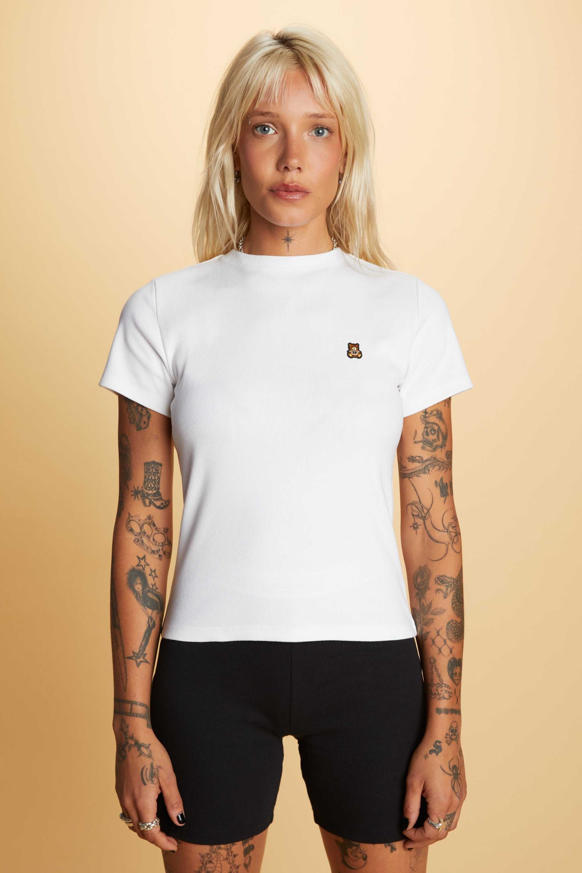 Sage Teddy Fresh Classic Rib Fitted Tee | 3154IXMKR