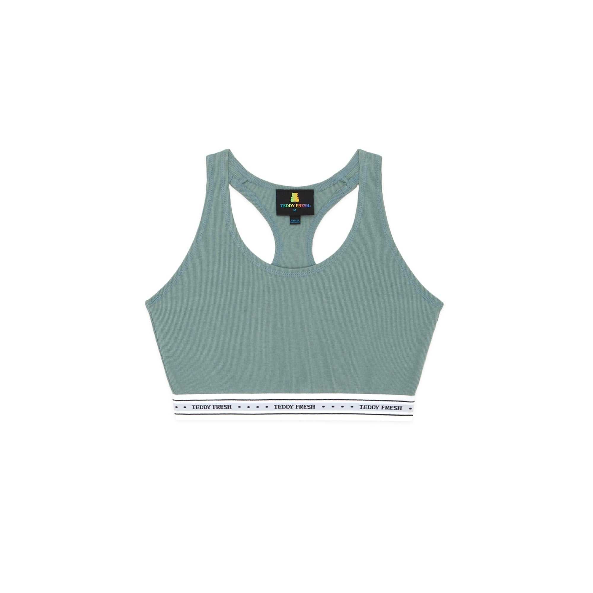 Sage Teddy Fresh Classic Rib Racer Back Bralette | 3790KHVPQ